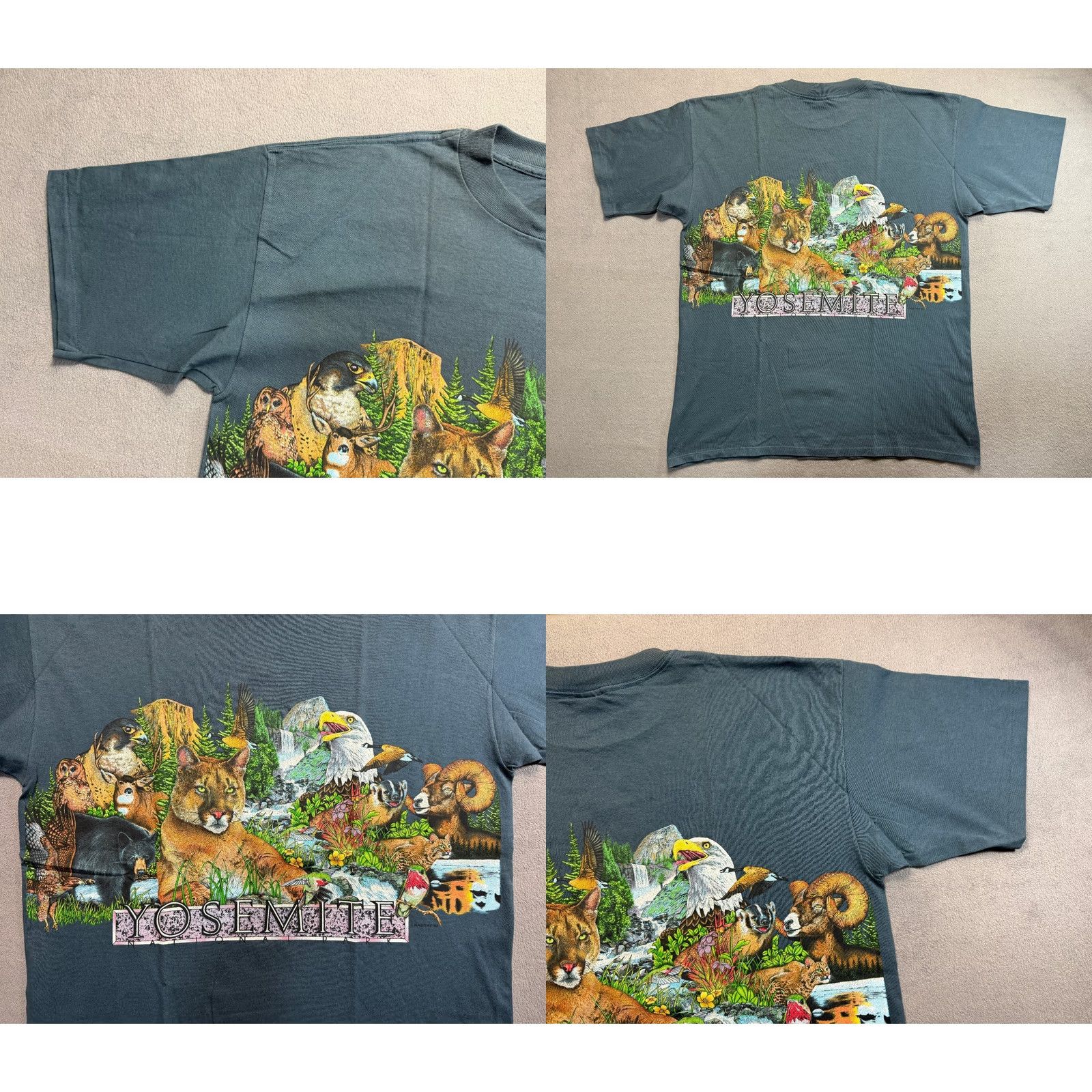 Habitat Habitat Vintage Yosemite Park AOP Mens T-Shirt 2XL Blue/Green Size US XXL / EU 58 / 5 - 9 Thumbnail