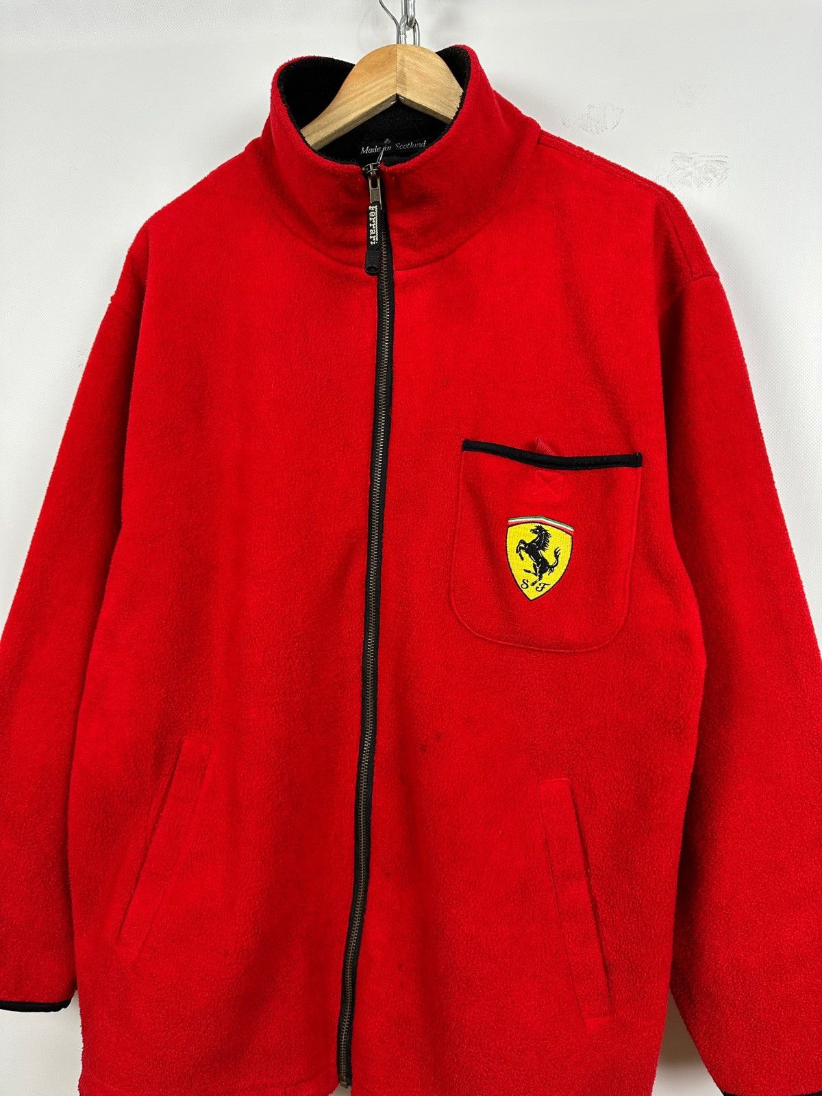 Ferrari 90s Vintage Ferrari Pocket Red Racing Zip Up Fleece Jacket Size US XL / EU 56 / 4 - 3 Thumbnail