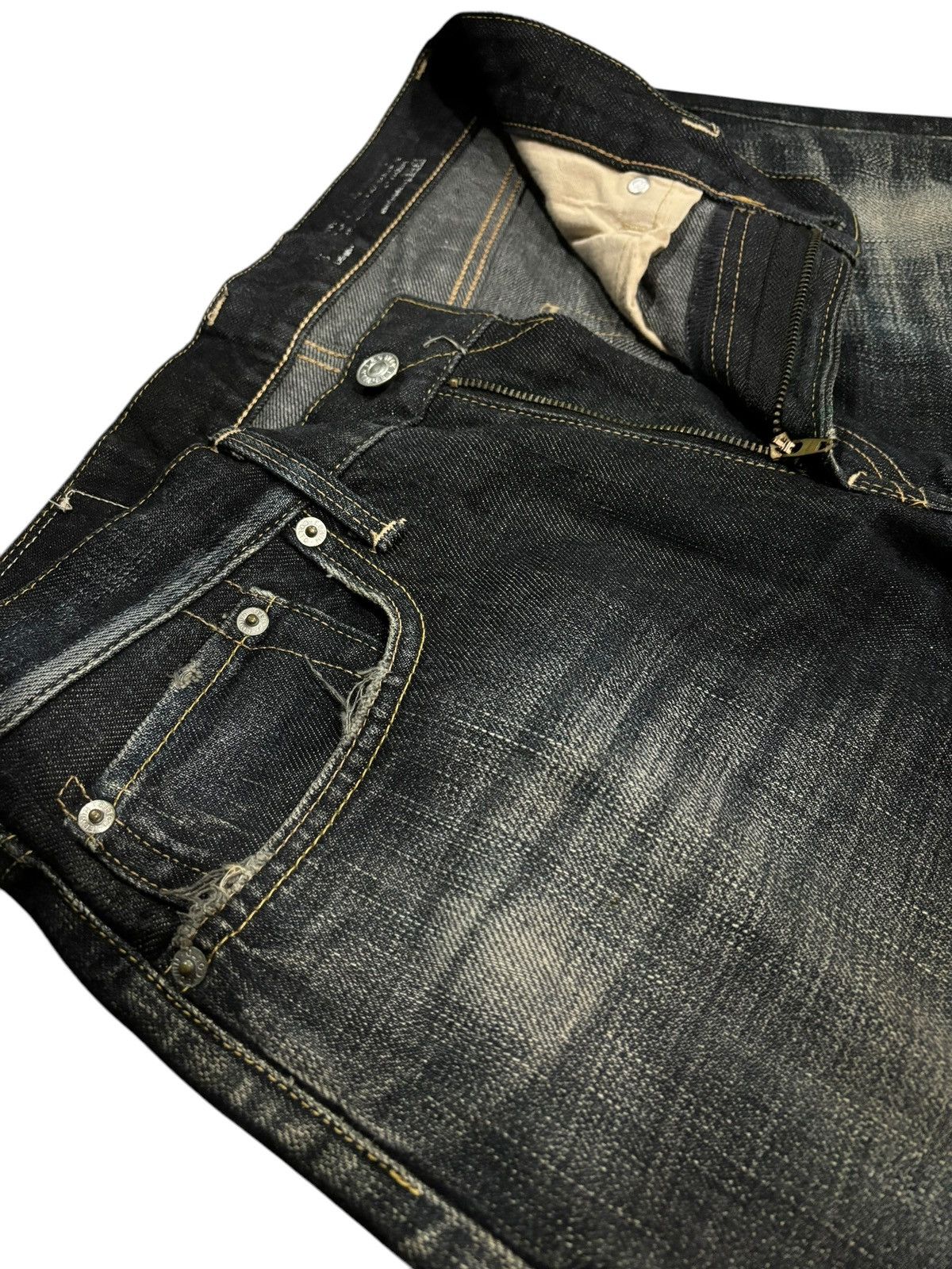 Edwin × Japanese Brand Vintage Y2k Edwin 503R Faded Straight Cut Jeans Size US 33 - 4 Thumbnail