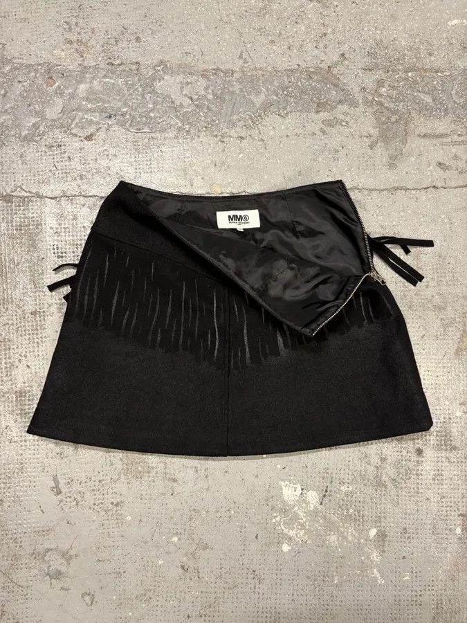 Maison Margiela AW2020 Maison Margiela Black Fringe Trompe L’oeil Skirt Size 27" / US 4 / IT 40 - 8 Thumbnail