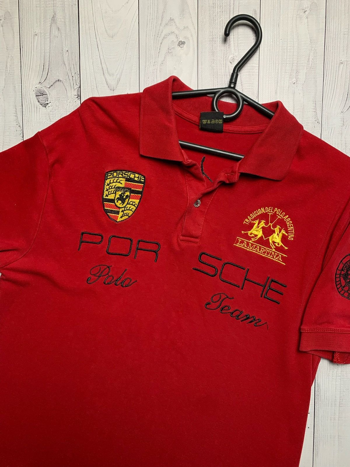 Vintage Vintage Porshe racing polo L A Martina size XL red logo Size US XL / EU 56 / 4 - 2 Thumbnail