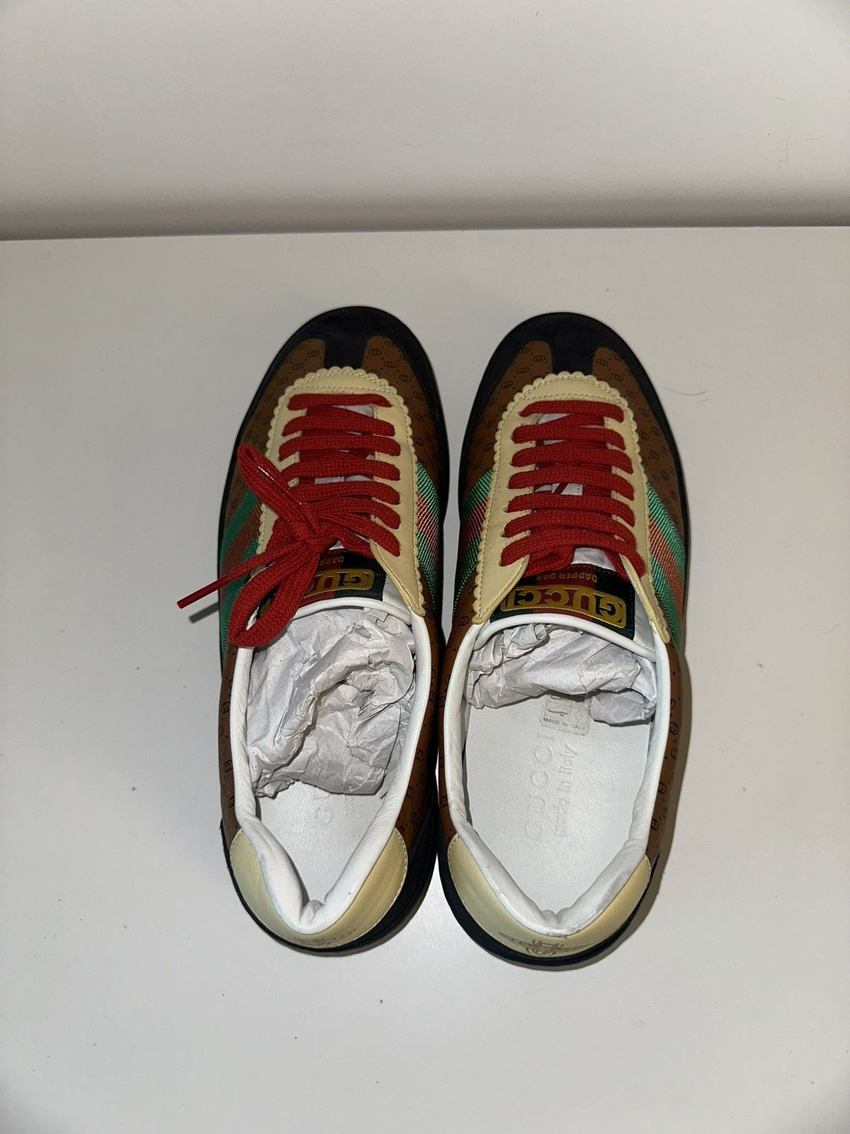 Dapper Dan Gucci x Dapper Dan G74 GG Signature Sneaker Brown Leather Size US 9 / EU 42 - 6 Thumbnail