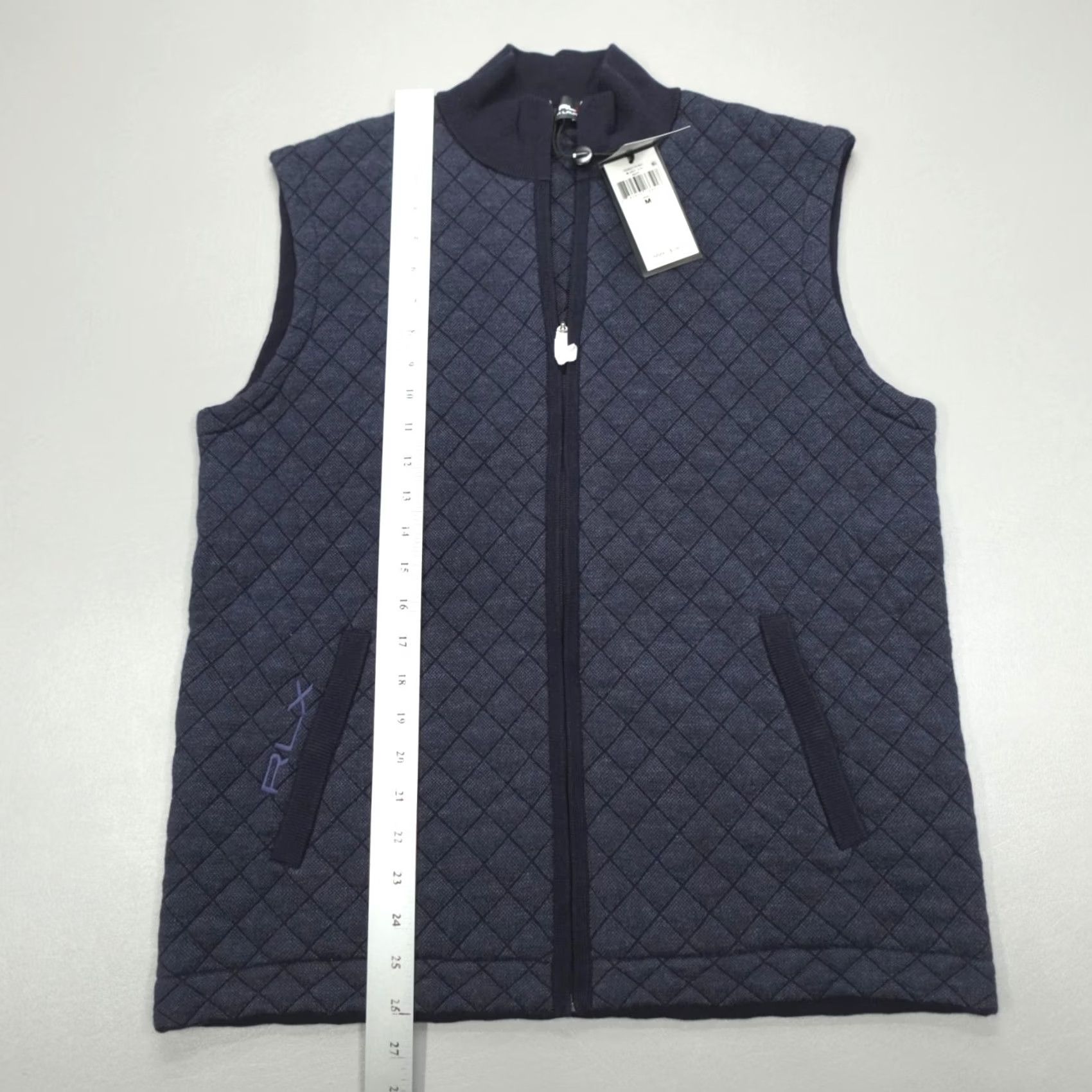 Ralph Lauren VINTAGE Ralph Lauren RLX Golf Full Zip Vest Mens M Quilted Silk Blend Blue 298.00 Size US M / EU 48-50 / 2 - 7 Thumbnail