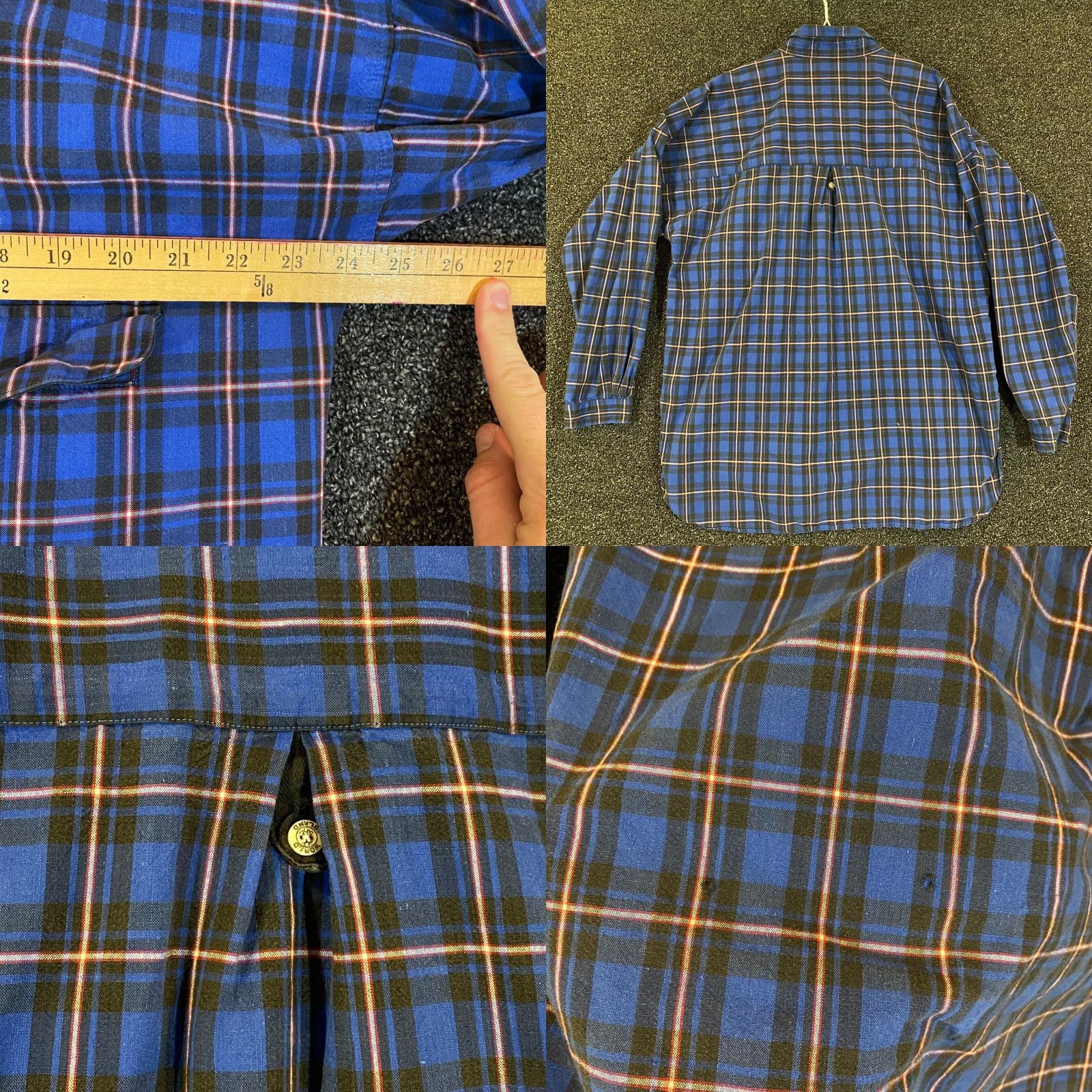 Vintage World Island Shirt Men Large Blue Black Plaid Button-Down Pocket Western Fishing Shirt Size US L / EU 52-54 / 3 - 8 Thumbnail
