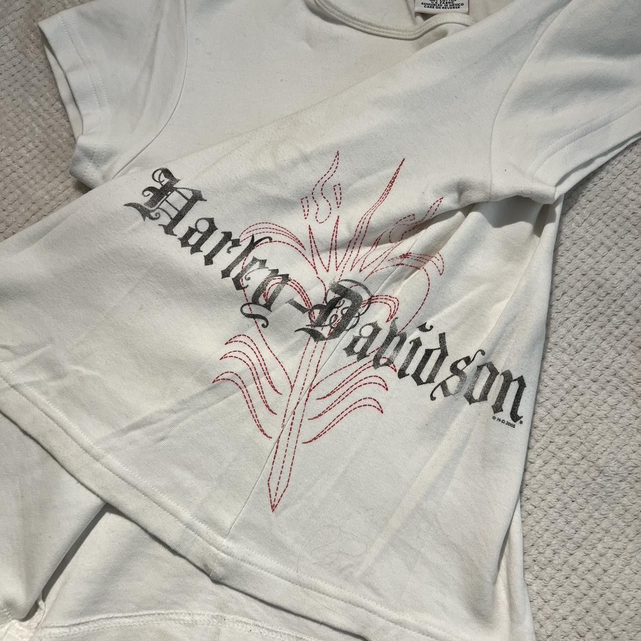 Harley Davidson HARLEY-DAVIDSON White Tee Gothic Logo & Back Print Size S / US 4 / IT 40 - 4 Thumbnail