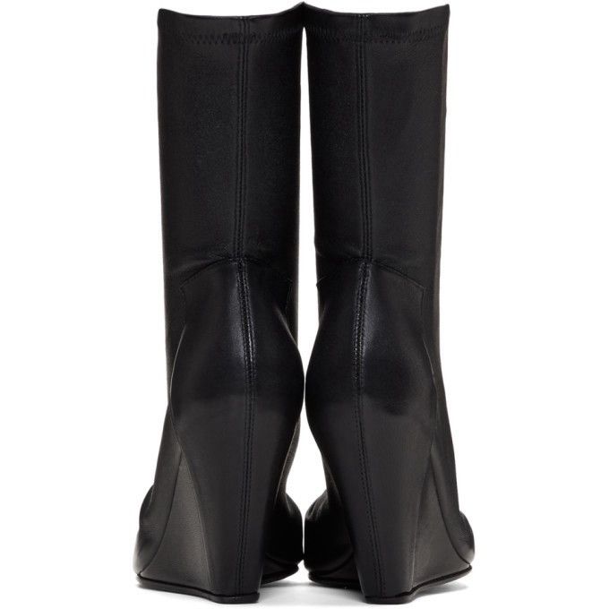 Rick Owens Rick Owens Black Open Toe Sock Wedge Boots Size US 7 / IT 37 - 12 Thumbnail