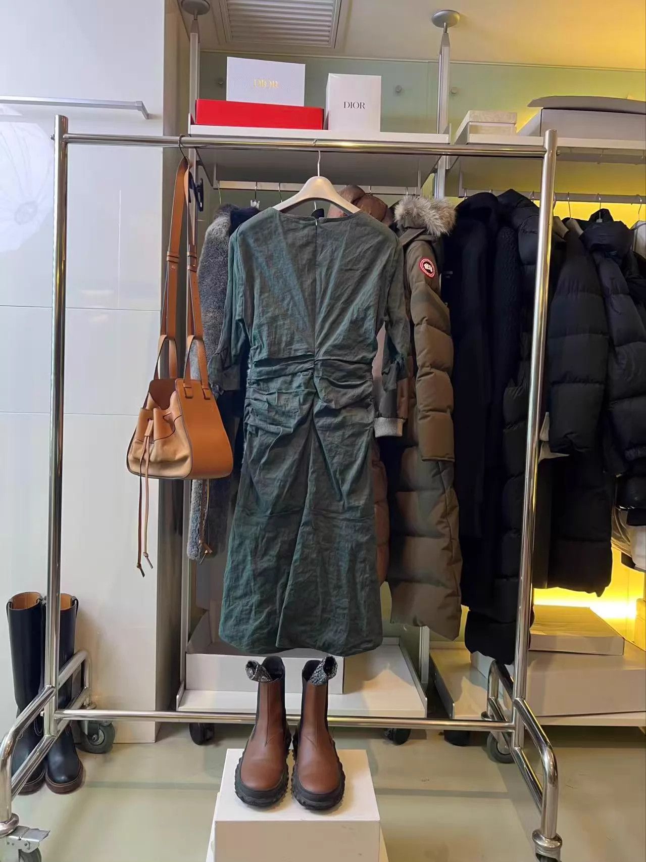 Lanvin Lanvin Emerald Green Long Sleeve Dress 88 xxL Size XXL / US 16-18 / IT 52-54 - 4 Thumbnail