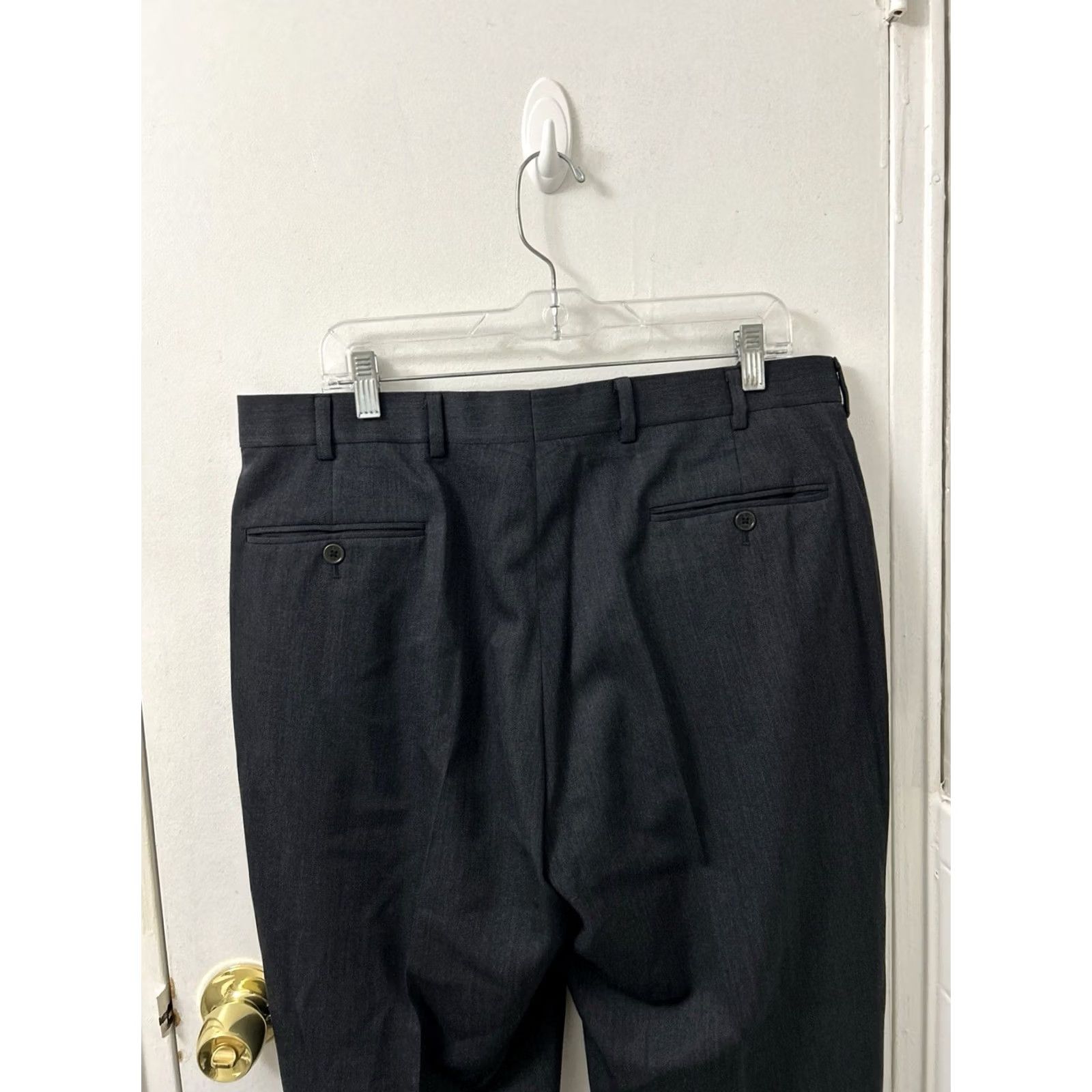 Brooks Brothers Brooks Brothers Dress Mens 37 Gray Madison Pants 37x31 Charcoal Wool Trousers Size US 37 - 7 Thumbnail