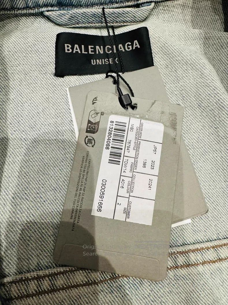 Balenciaga Balenciaga Light Blue Size Sticker Denim Jacket Size US M / EU 48-50 / 2 - 4 Thumbnail