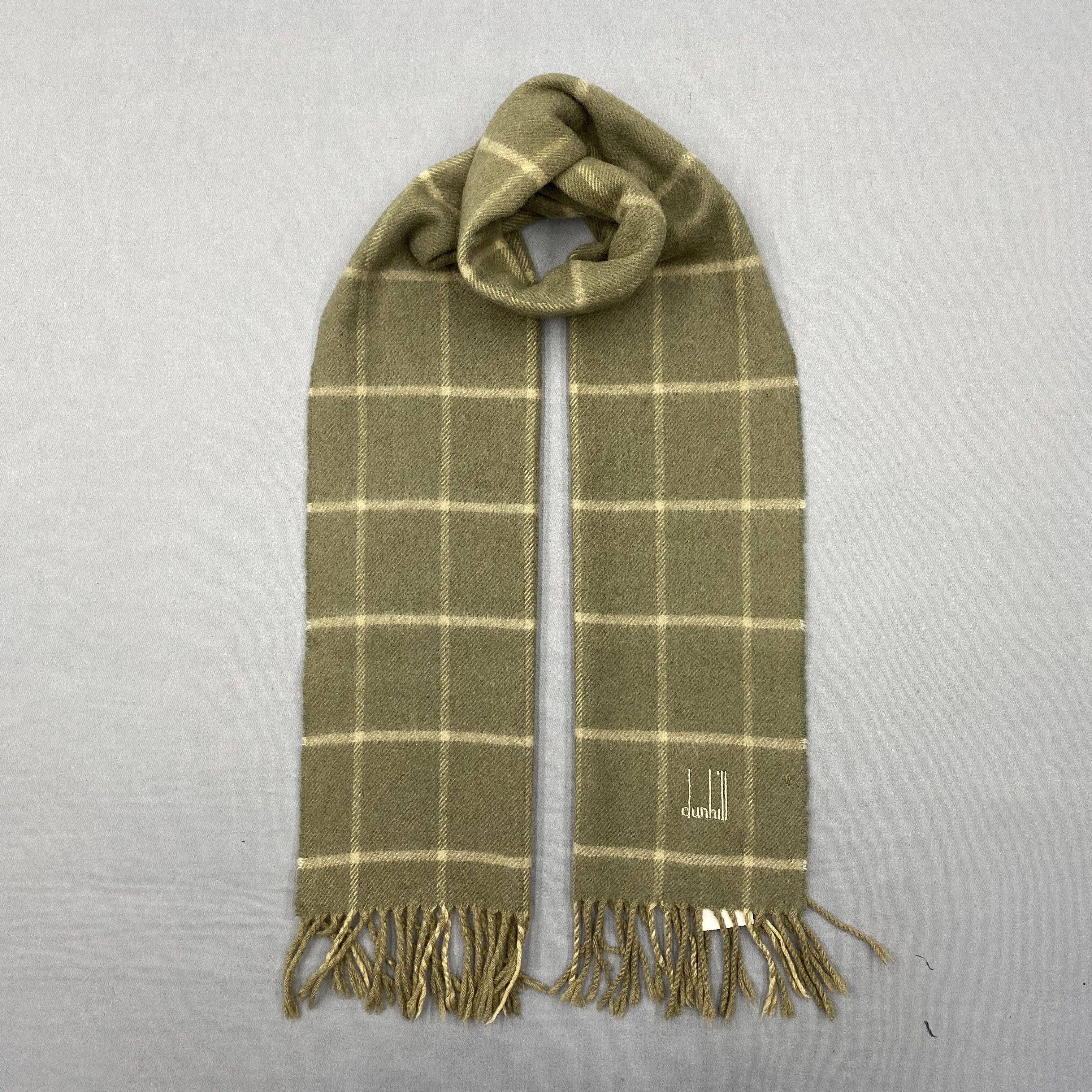 Japanese Brand Vintage Dunhill Scarf Muffler Wool Cashmere Scarves Size ONE SIZE - 1 Thumbnail