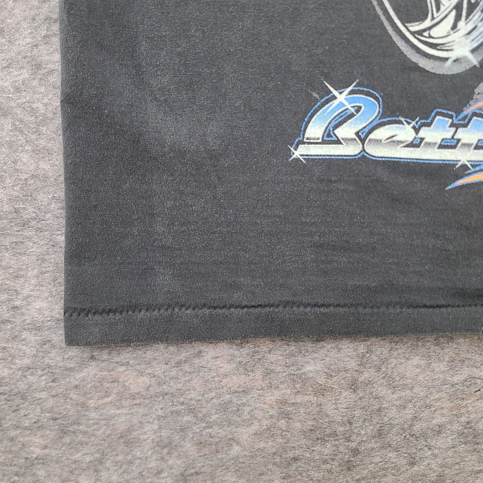 Other Betty Boop Biker Mens XL AOP Shirt Black Faded Single Stitch Size US XL / EU 56 / 4 - 7 Thumbnail