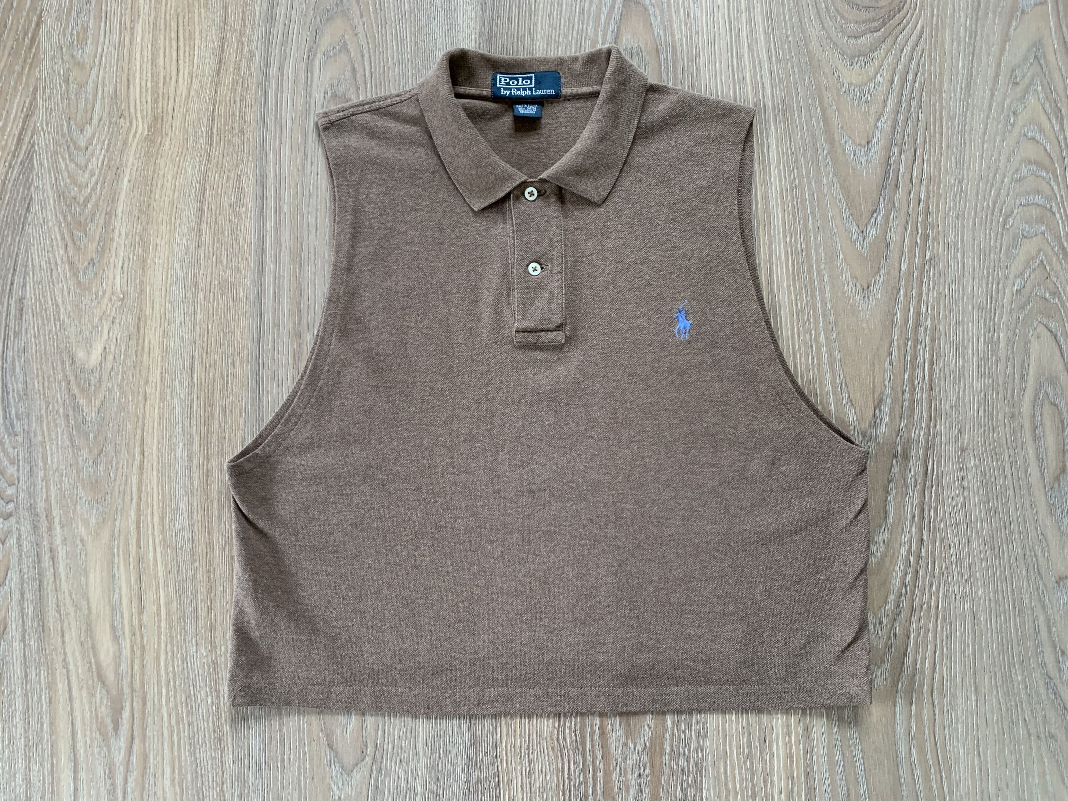 Polo Ralph Lauren Polo Ralph Lauren Brown Cotton Sleeveless Polo Shirt Size US L / EU 52-54 / 3 - 2 Thumbnail
