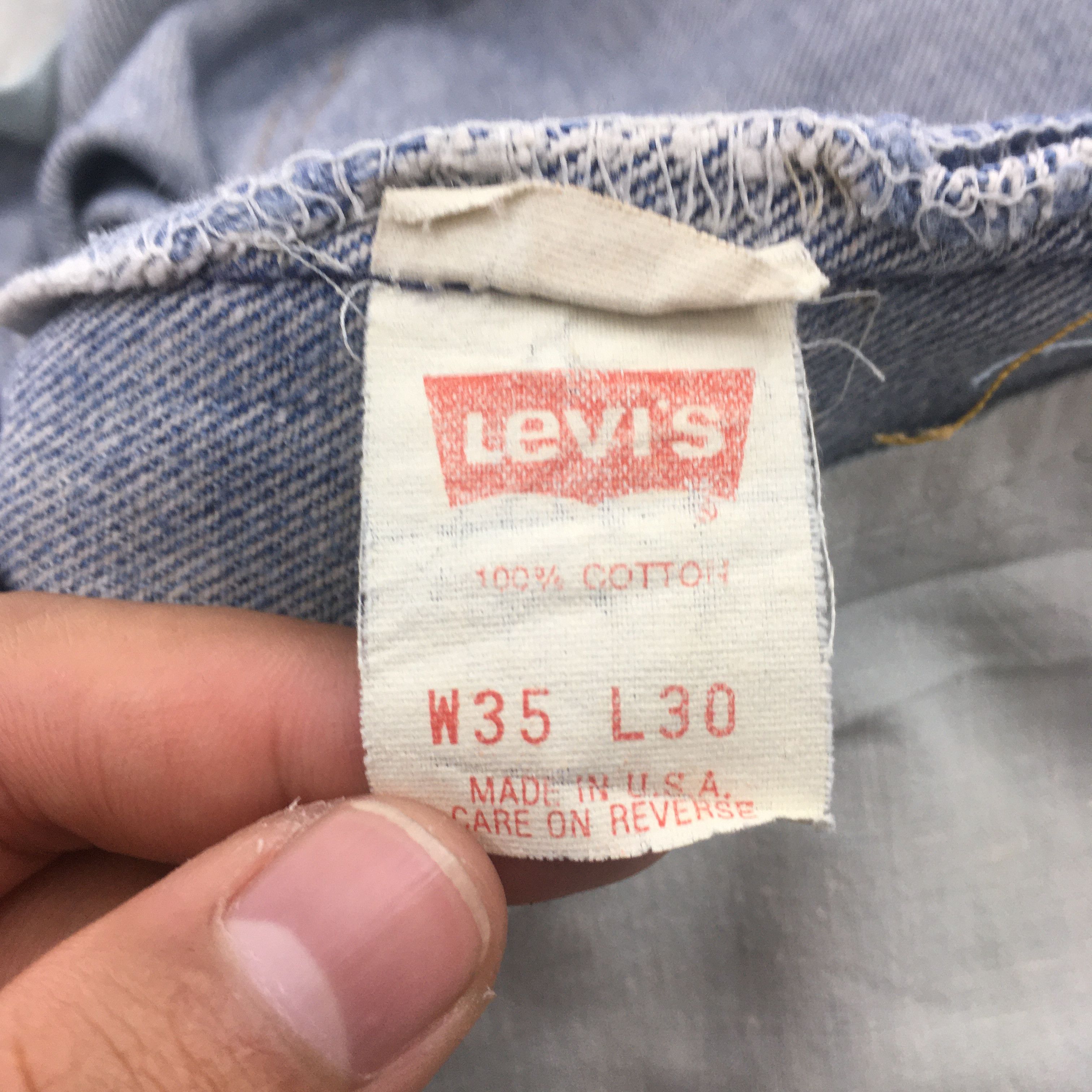 Size 33x28.5 Vintage 80s Levi's 501 Faded Blue Jeans