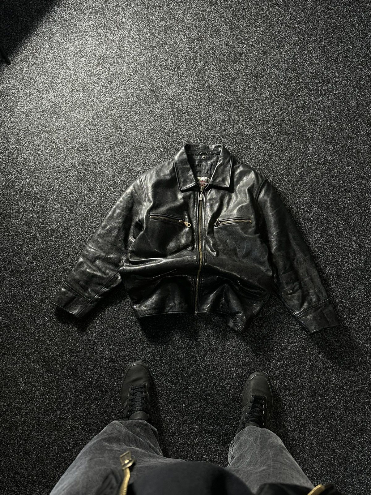 🚨Vintage 90s Leather Biker Jacket-West Style Maison Margiela