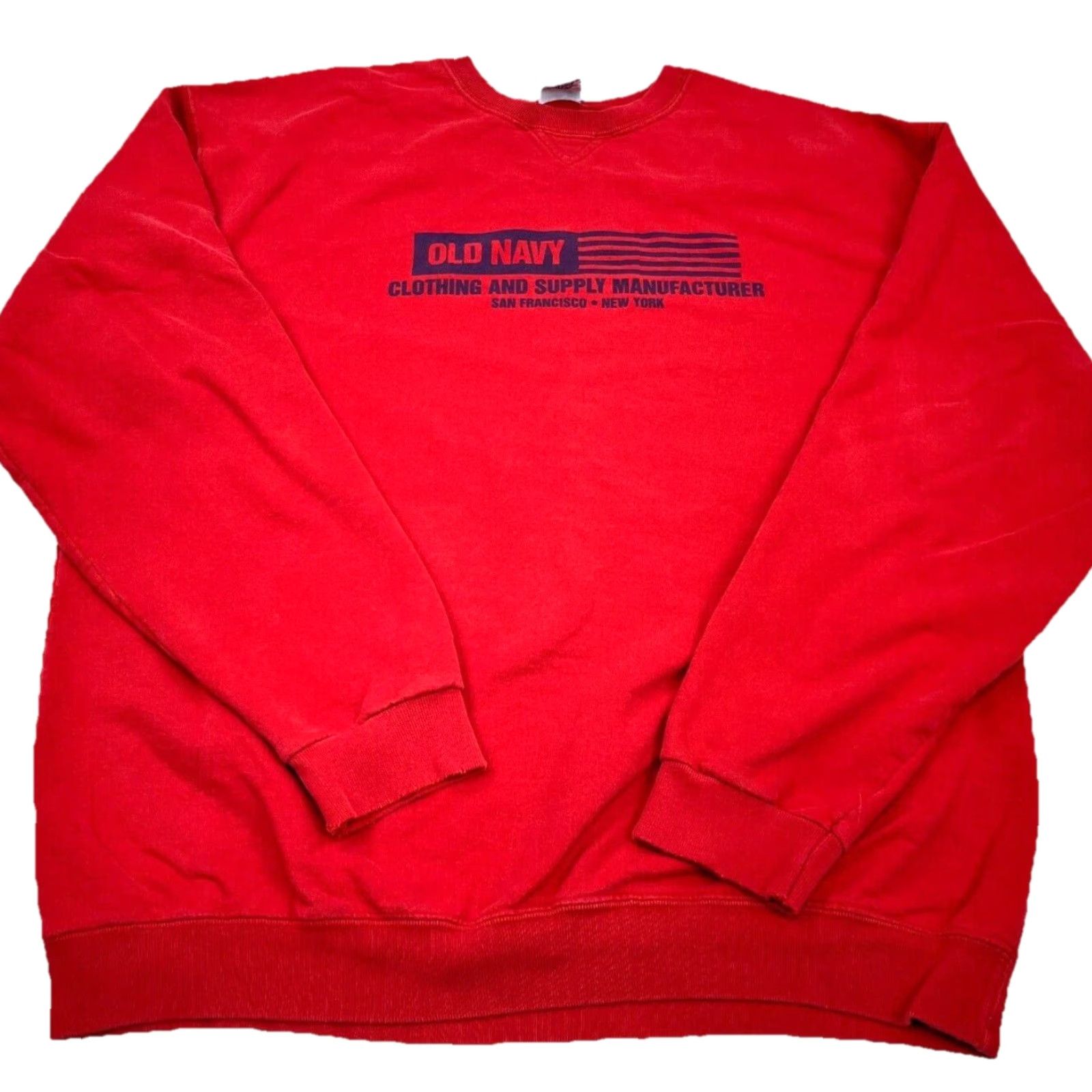 Old Navy VINTAGE Old Navy Sweatshirt Men M Red Blue Crewneck Pullover 90s USA Logo Embroidered Size US M / EU 48-50 / 2 - 2 Thumbnail