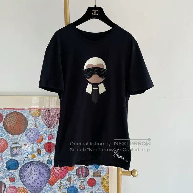 Fendi Fendi Black Printed T-Shirt Size US M / EU 48-50 / 2 - 1 Thumbnail