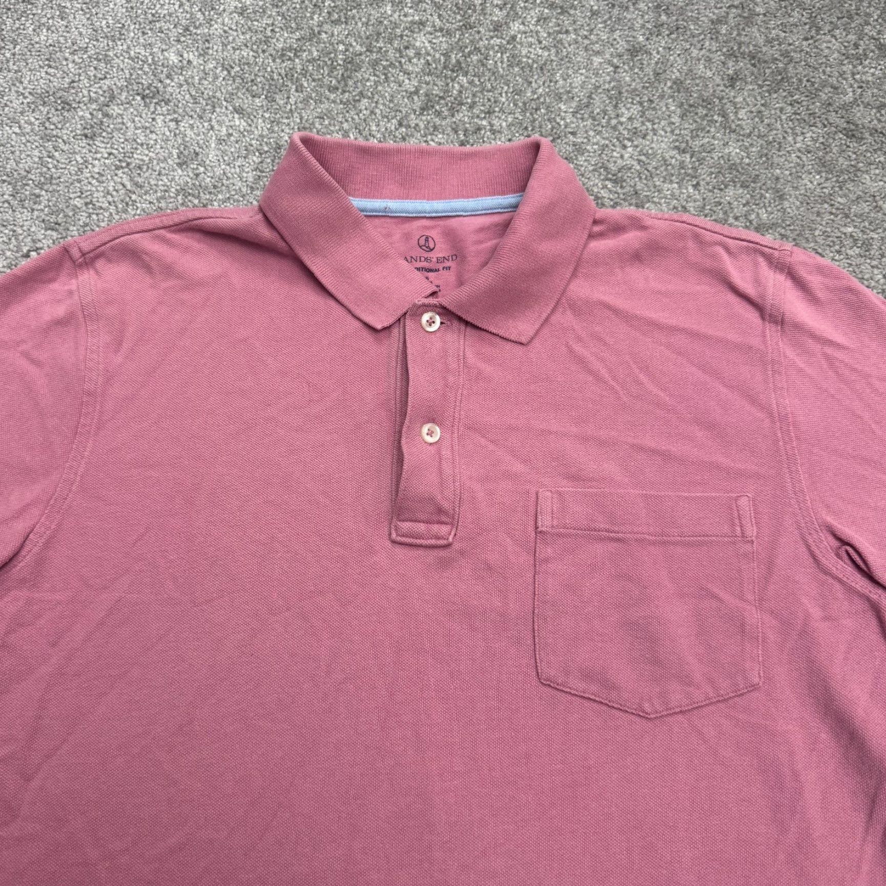 Lands' End VINTAGE Lands' End Polo Shirt Men's Small Pink Casual Short Sleeve Cotton Size US S / EU 44-46 / 1 - 3 Thumbnail
