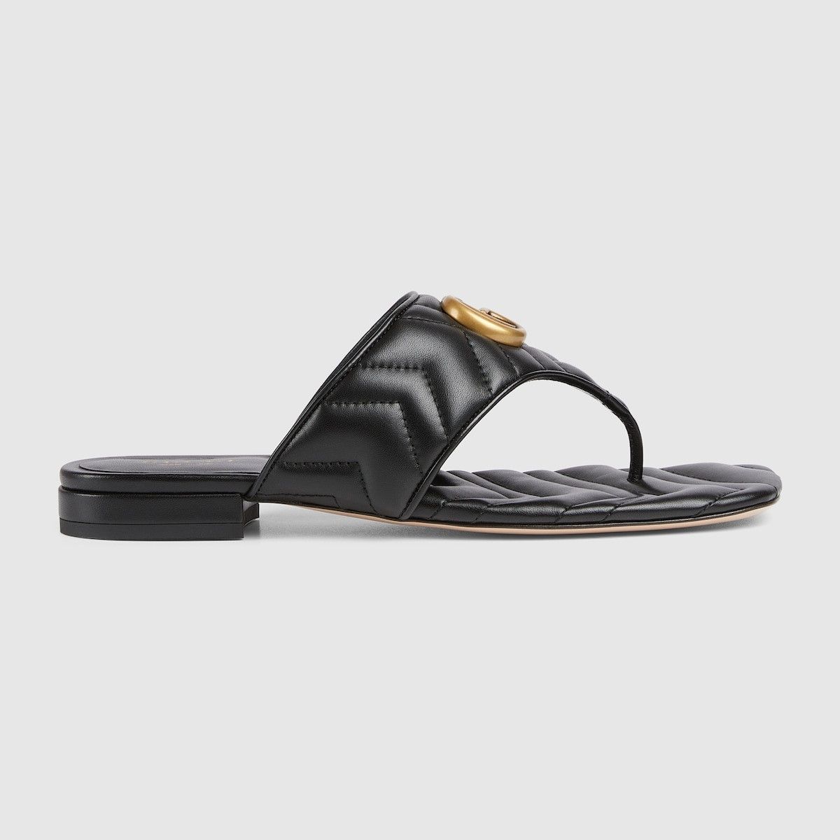 Gucci o1s1wg110125 Double G Thong Sandals Slippers in Black Size US 7 / IT 37 - 1 Thumbnail