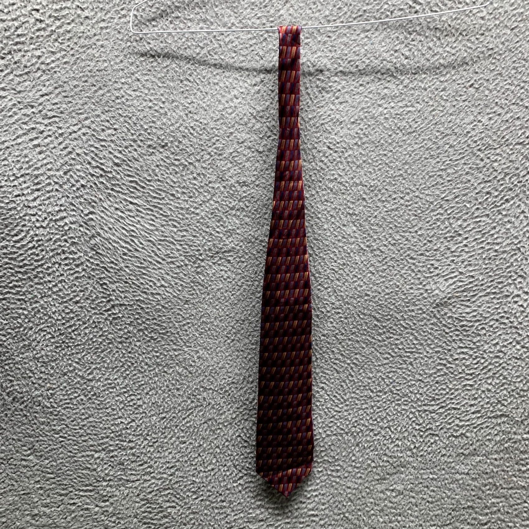 Bill Blass VINTAGE Bill Blass Tie Red Blue Mens 3.75 Inch 100% Silk Neck Made in USA Formal Size ONE SIZE - 7 Thumbnail