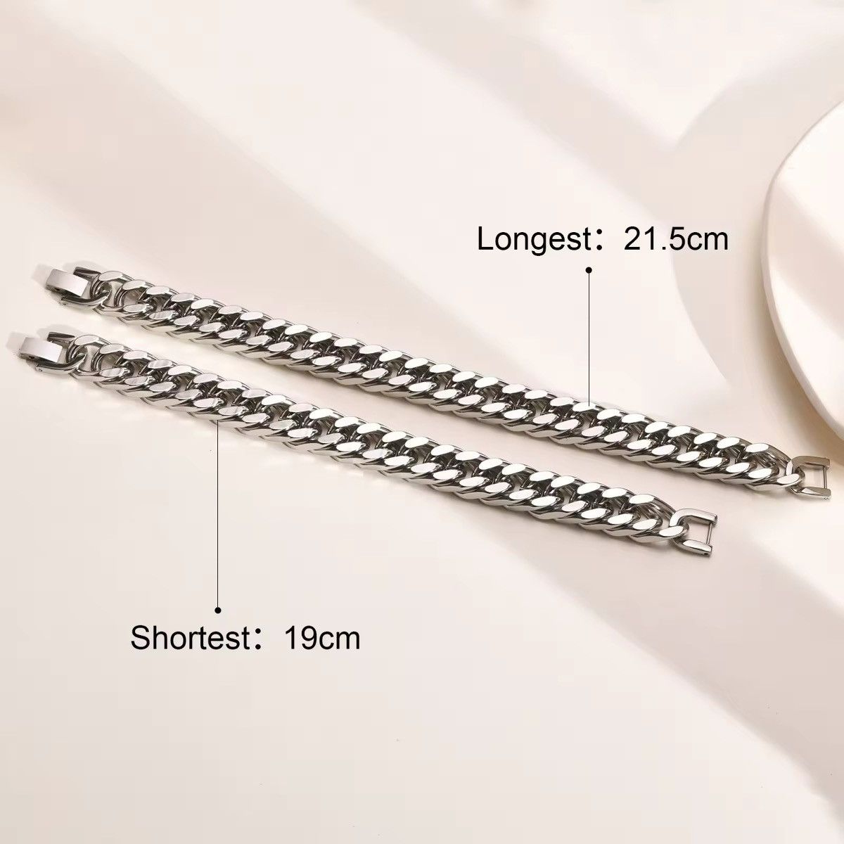 Other 15mm Stainless Steel Cuban Chain Bracelet Size ONE SIZE - 5 Thumbnail