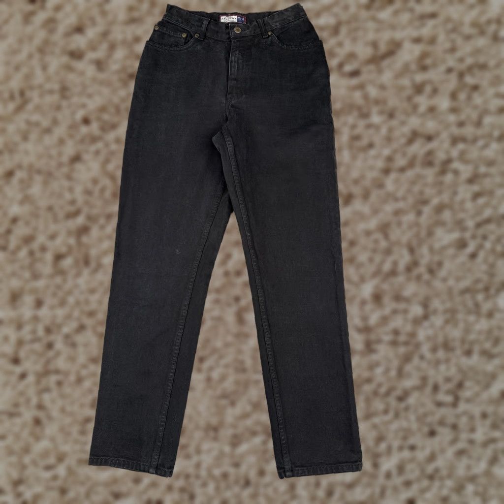 Vintage VINTAGE The Original Arizona Jean Co. Jeans Women 5-Pocket Den­im Black 100% Cotton Relaxed Straight 25x30 Adult Junior Size 9A Womens Size 30" / US 8 / IT 44 - 1 Thumbnail