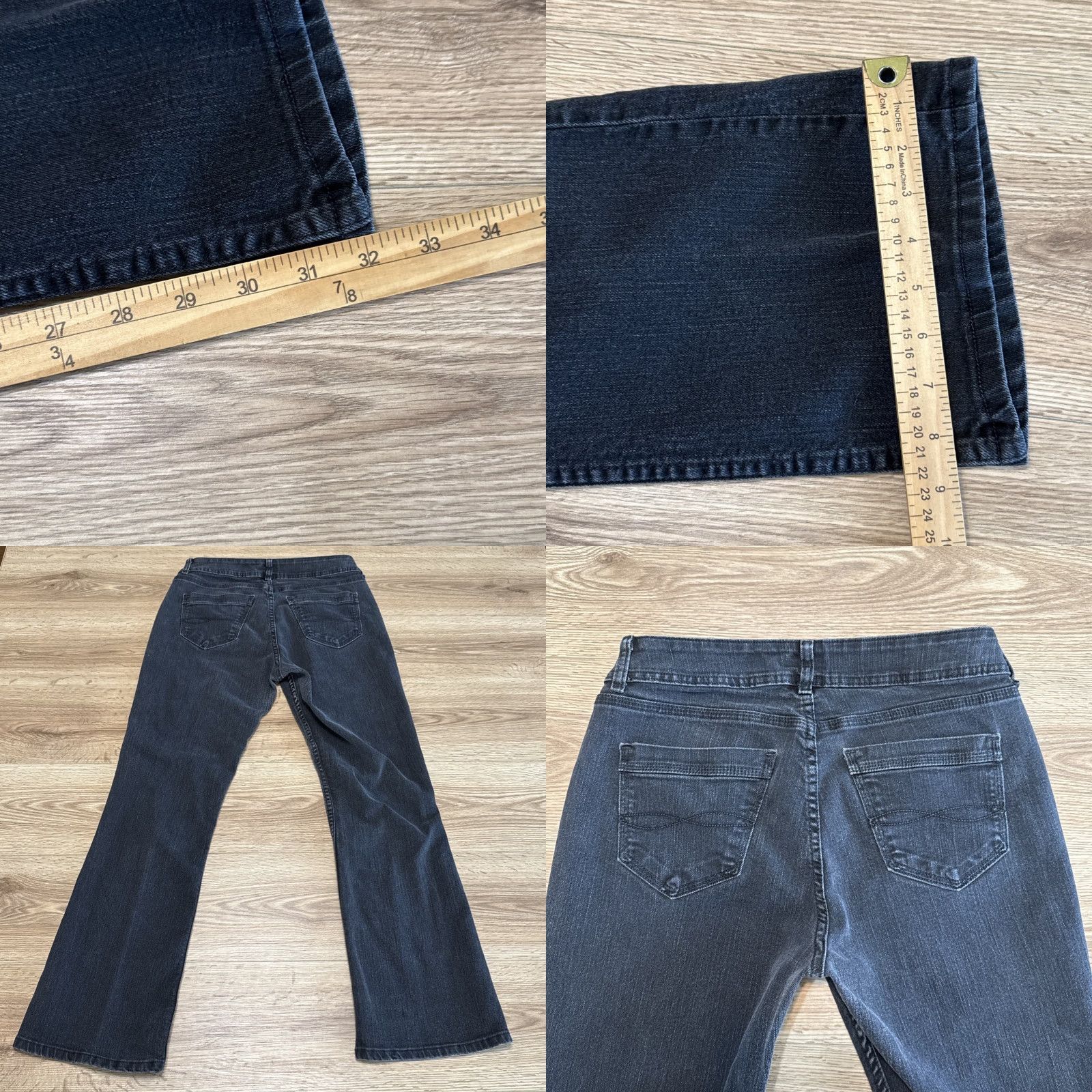 Vintage Lee Riders Jeans Mid Rise Straight Leg Size 12M Faded Black Stretch Size 34" / US 12 / IT 48 - 8 Thumbnail