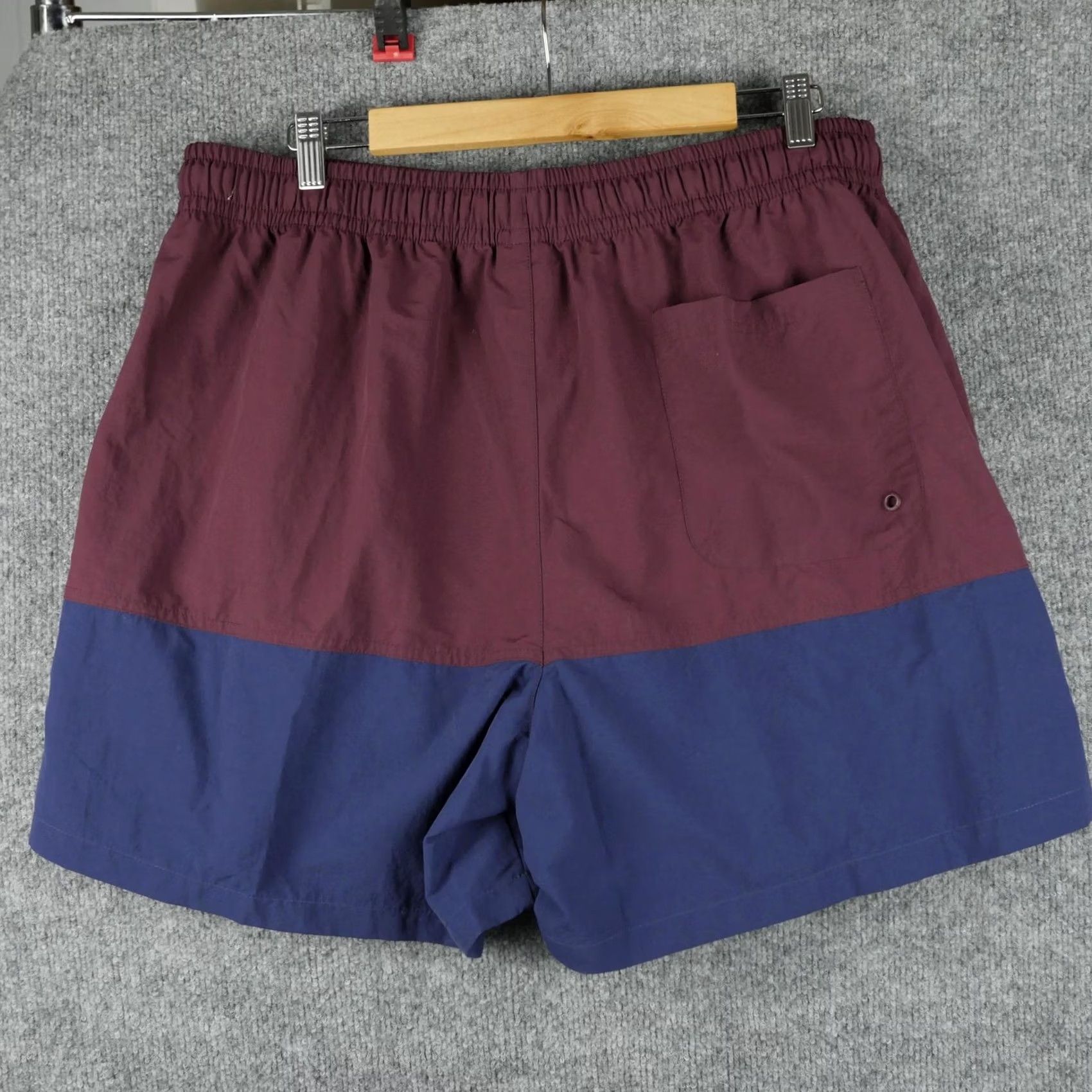 Nike Nike Swim Shorts Mens 2XL Colorblock Blue Maroon Drawstring Elastic Waist Pockets Quick Dry FB8714-410 Size US 39 - 4 Thumbnail