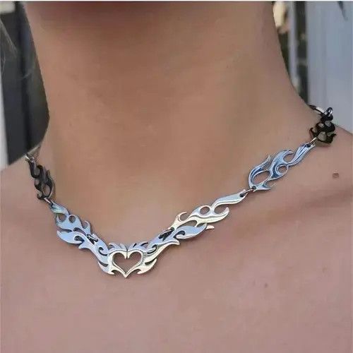 VIBE Steel Flame Love Necklace Size ONE SIZE - 2 Thumbnail