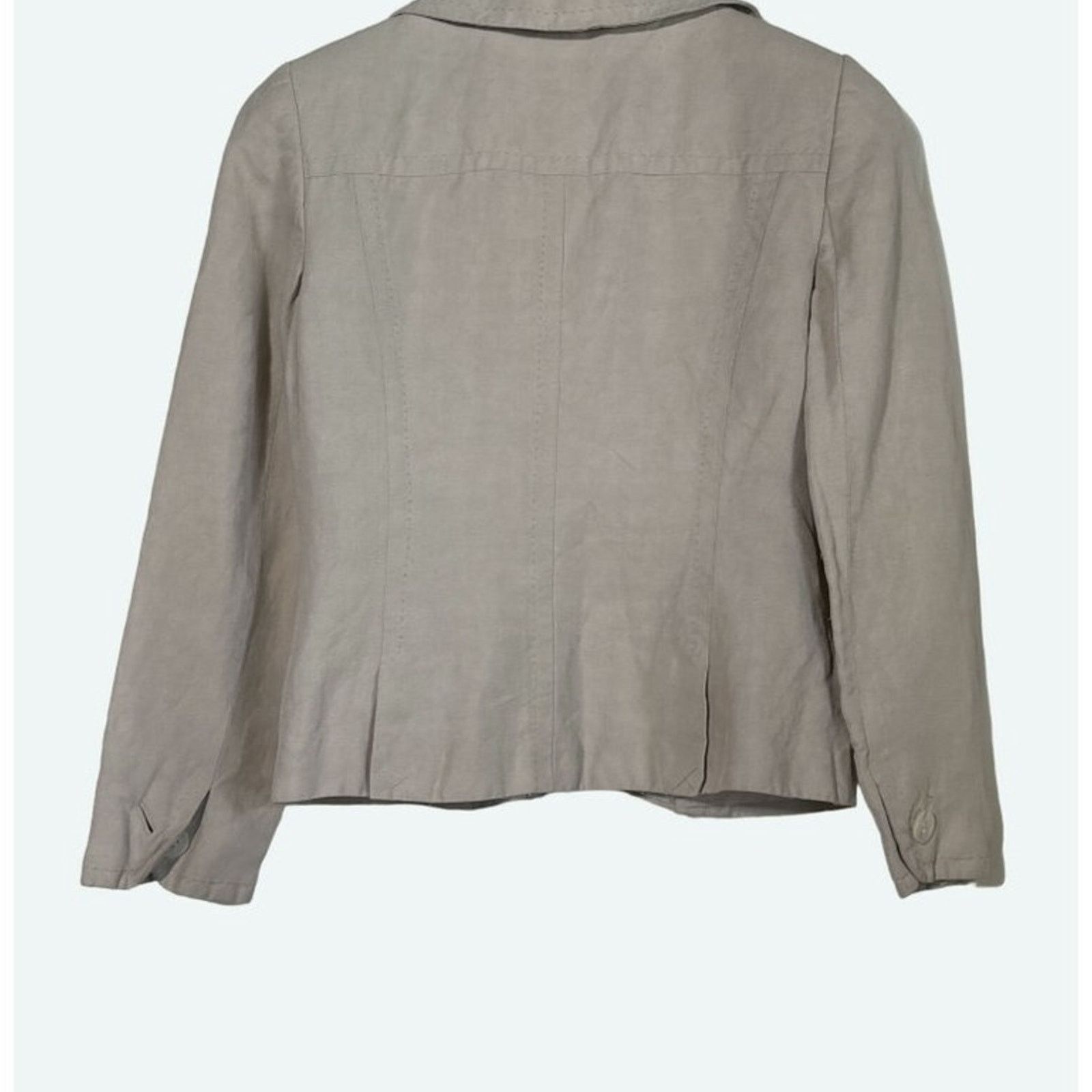 Ann Taylor Ann Taylor 3-Button Lined Blazer Petite 4 Neutral Minimalist Size S / US 4 / IT 40 - 2 Thumbnail