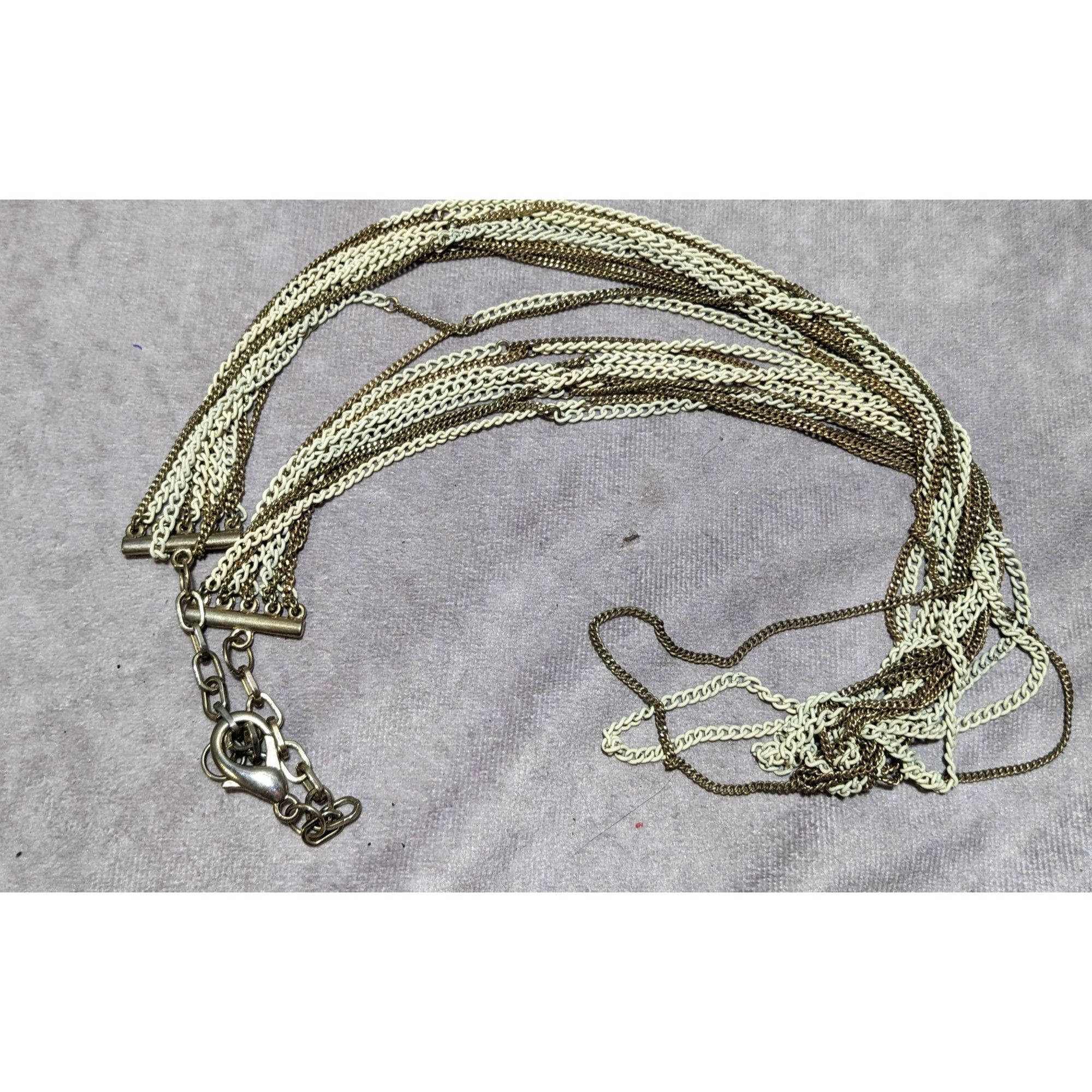 Other Gold And White Multilayer Chain Necklace Size ONE SIZE - 8 Thumbnail