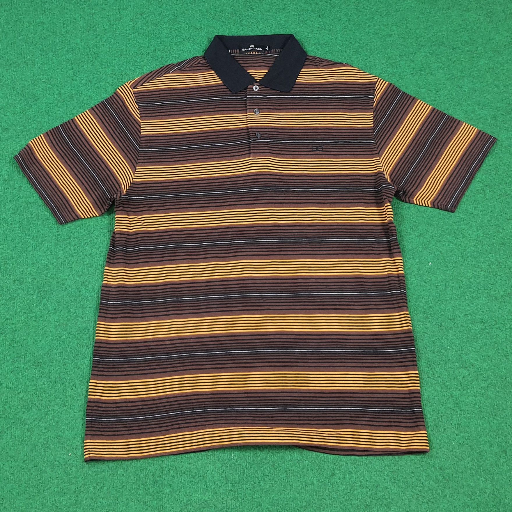 Balenciaga Vintage Balenciaga Striped Polo Shirt C294N8 Size US L / EU 52-54 / 3 - 1 Thumbnail