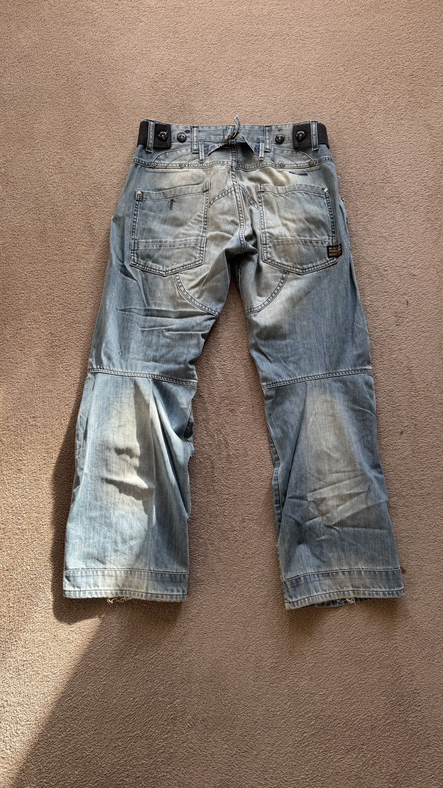 Engineered Garments G-Star Y2K faded mudwash distressed belt Jeans ysl lgb levis Size US 30 / EU 46 - 1 Thumbnail