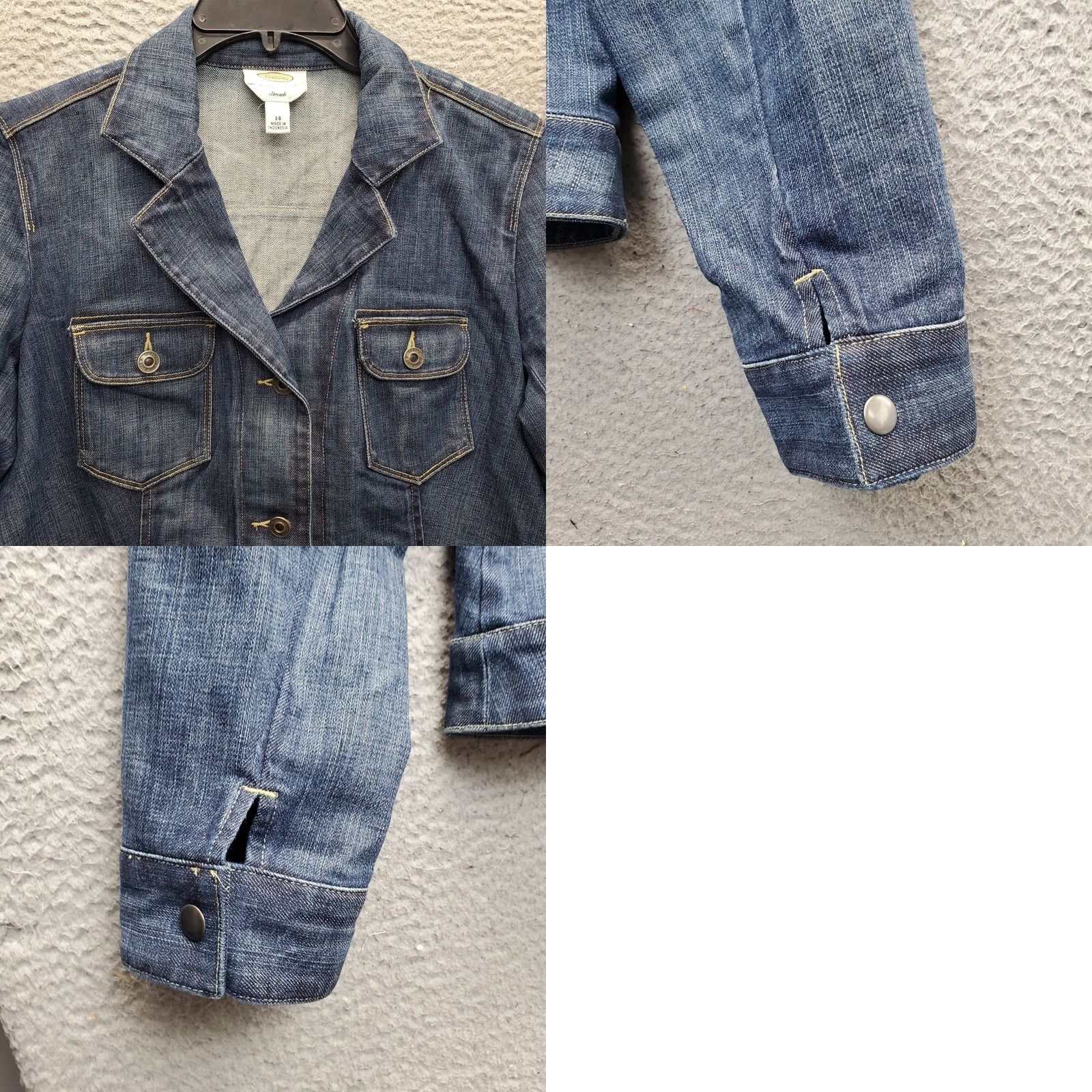 Talbots Talbots Blazer Jacket Womens 14 Blue Denim Stretch Notch Lapel Button Front Shirt Womens Size 14 Talbots Blue Denim Stretch Blazer Size XL / US 12-14 / IT 48-50 - 8 Thumbnail