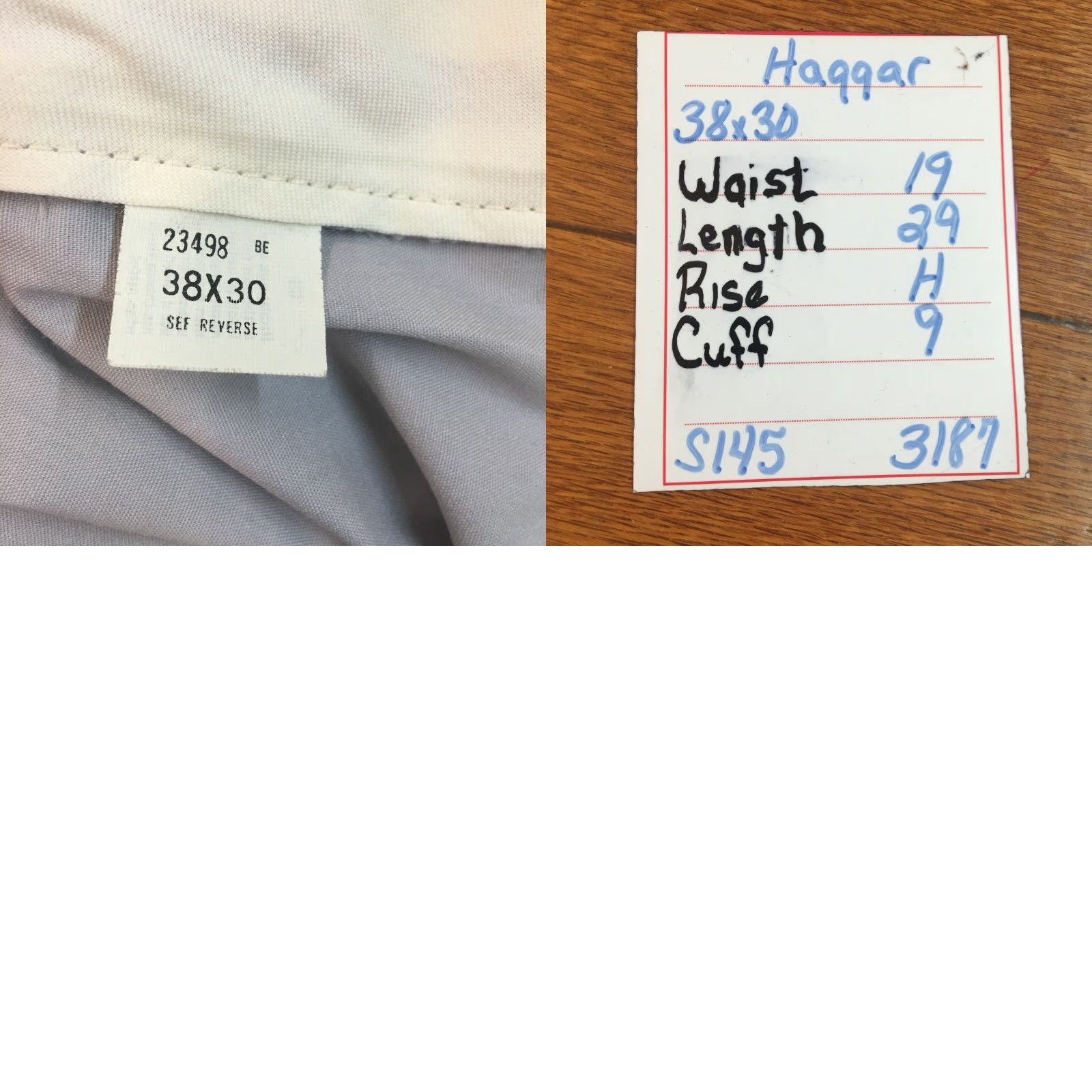 Haggar Haggar Mens Chino Pants Flat Front Gray 38 X30 Regular Waist Belt Loops 9in Leg Opening Polyester Stretch Casual Business Size US 38 / EU 54 - 8 Thumbnail