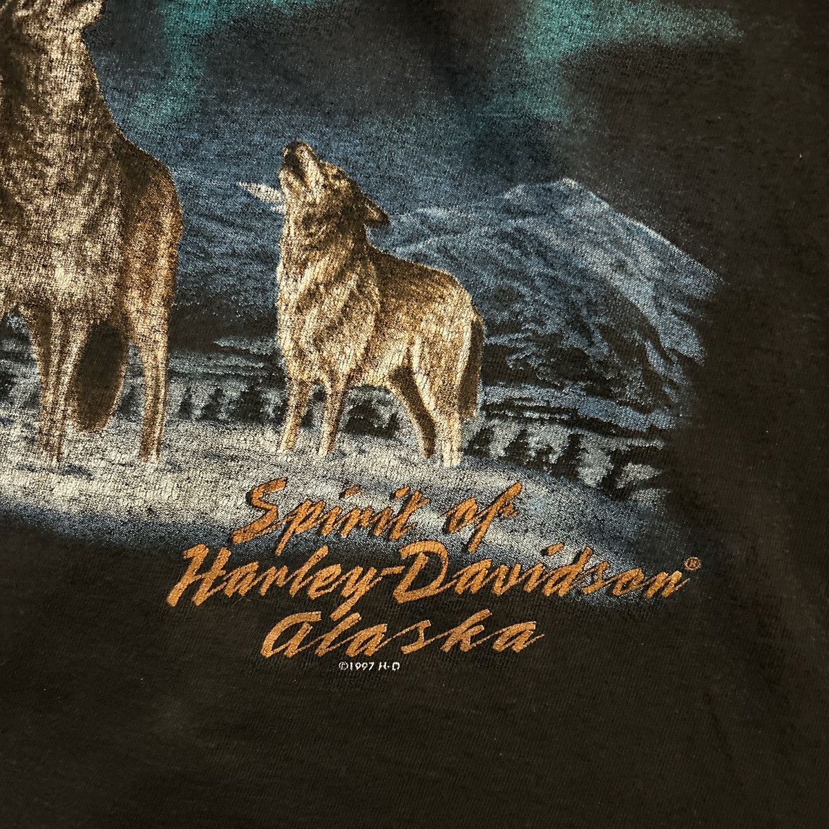 Harley Davidson Vintage 90s motor spirt Harley Davison wolf print tee Size US M / EU 48-50 / 2 - 3 Thumbnail