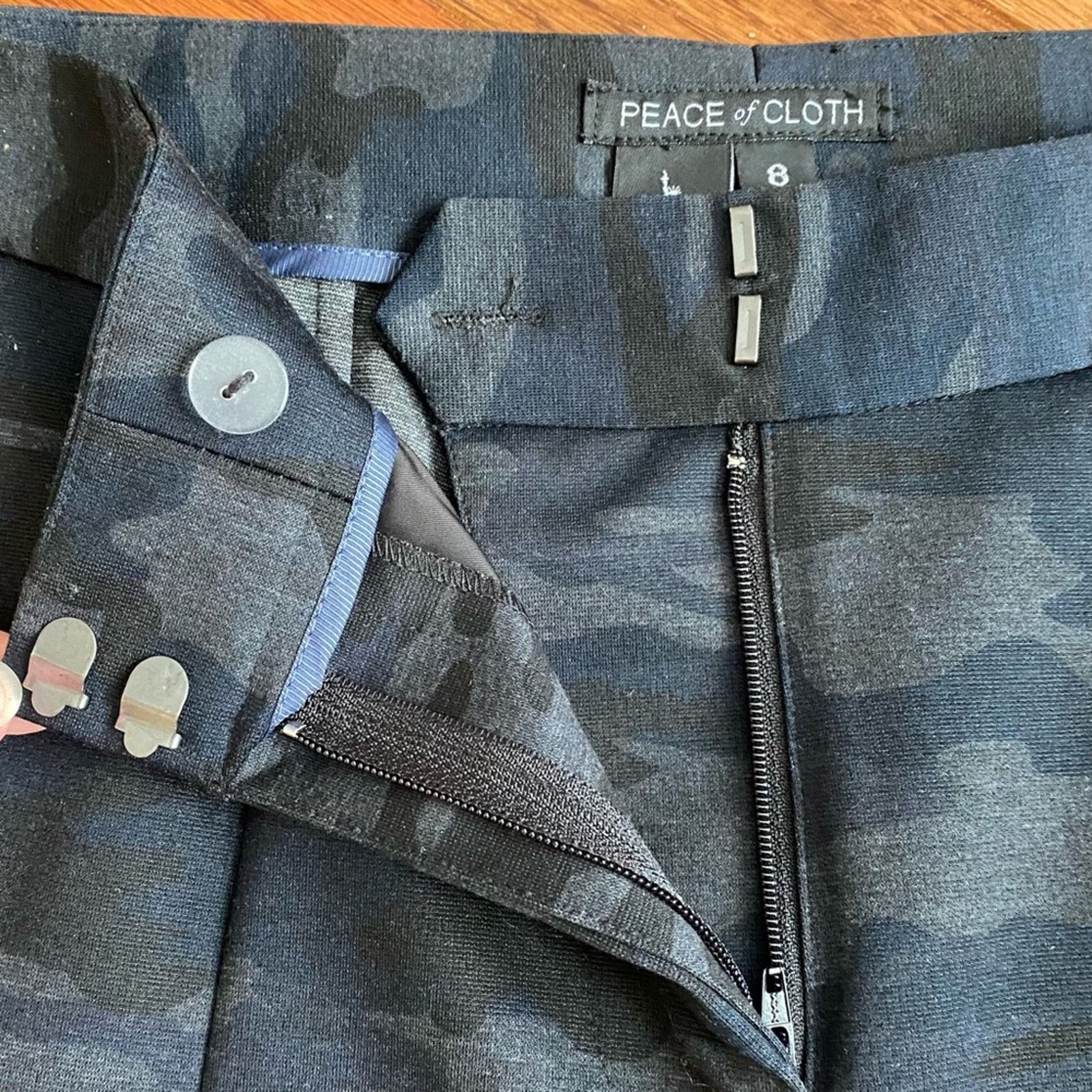 Other $197 Peace of Cloth NY Knit Slim Crop Navy Camo PANT 8 EUC Size 30" / US 8 / IT 44 - 8 Thumbnail