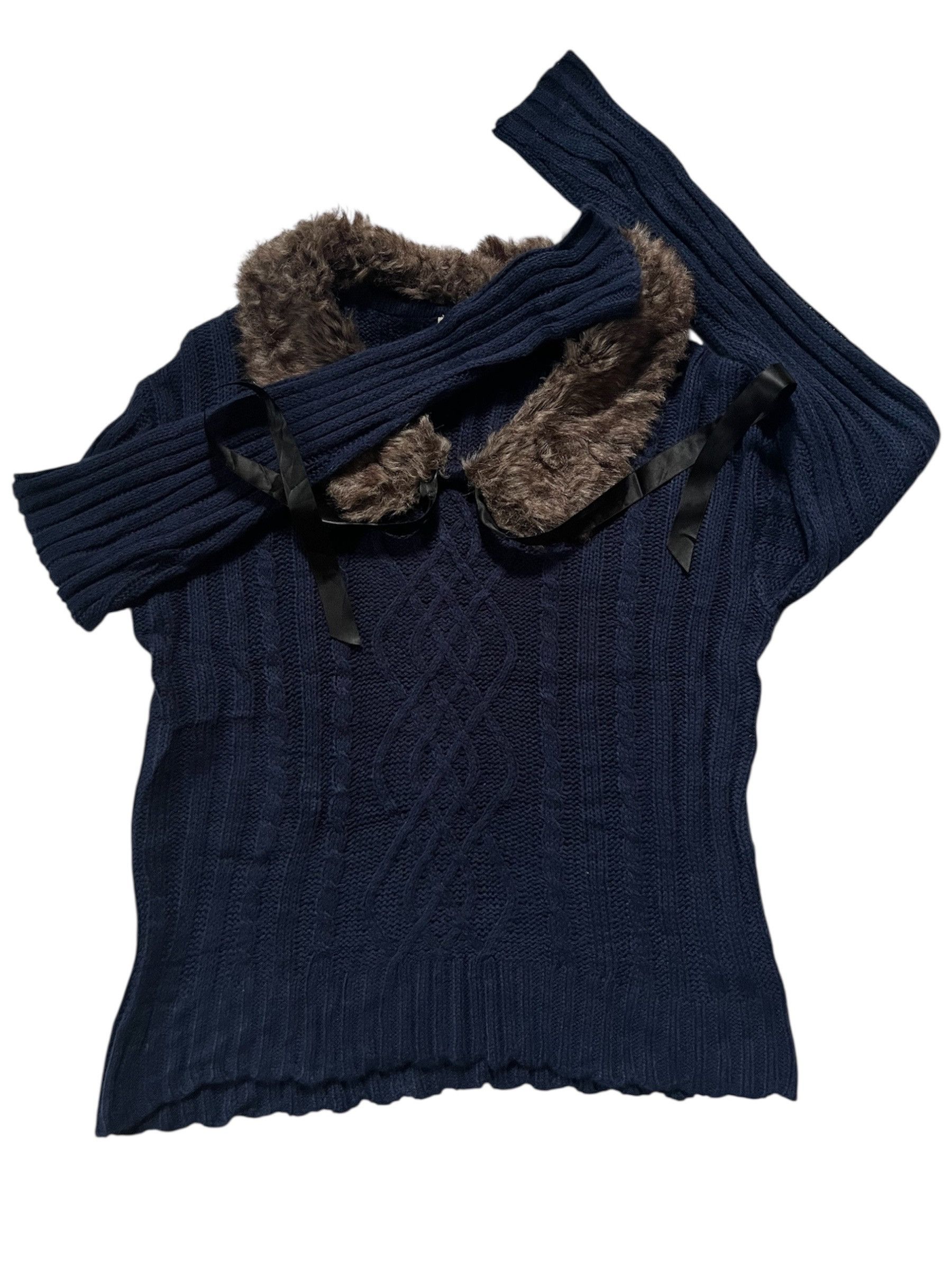 20471120 Axes Femme Japanese Brand Knitted Fur Neck Size S / US 4 / IT 40 - 2 Thumbnail