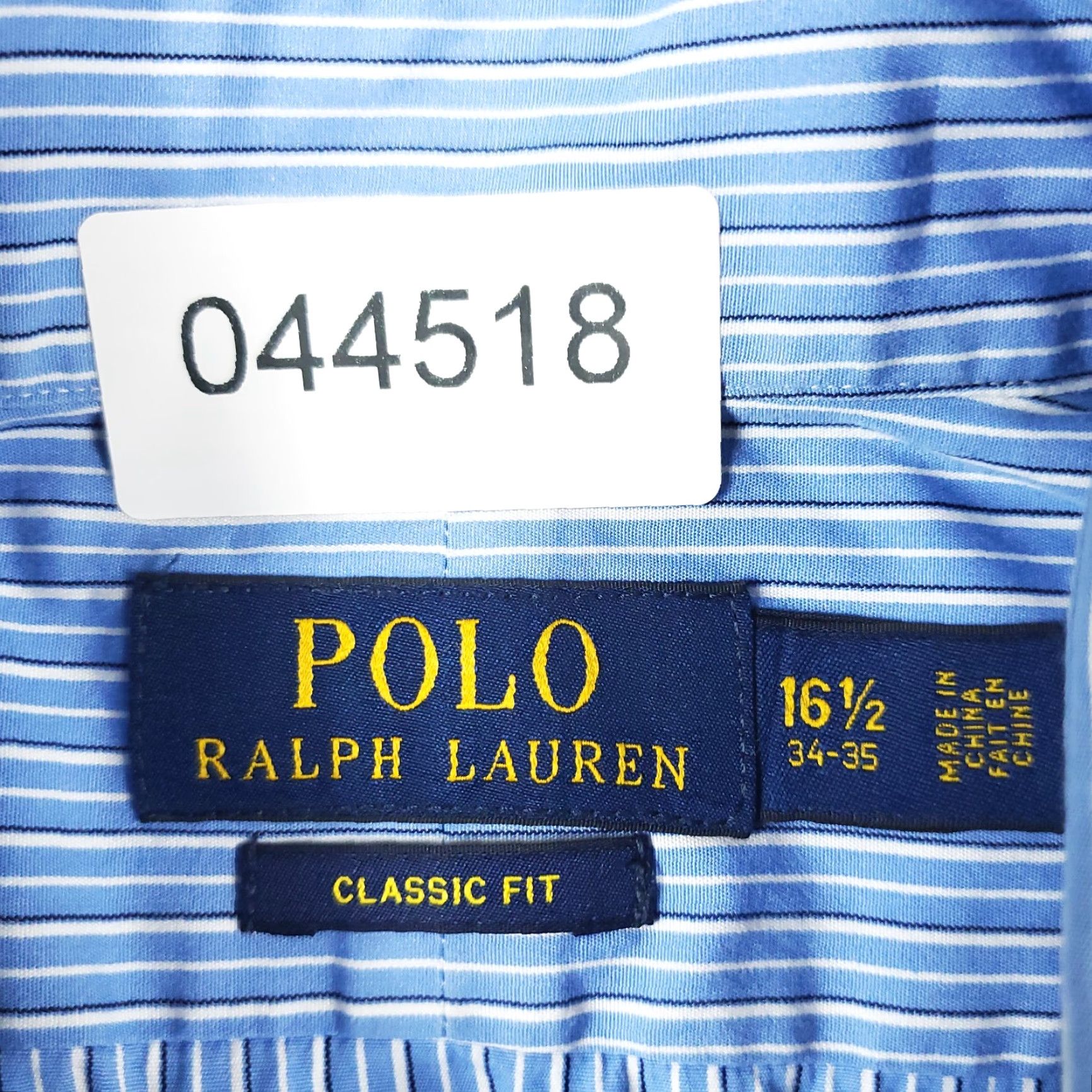 Ralph Lauren Ralph Lauren Dress Shirt Mens 16.5 Blue Striped Long Sleeve Button-Down Regular Fit Size 42R - 6 Thumbnail
