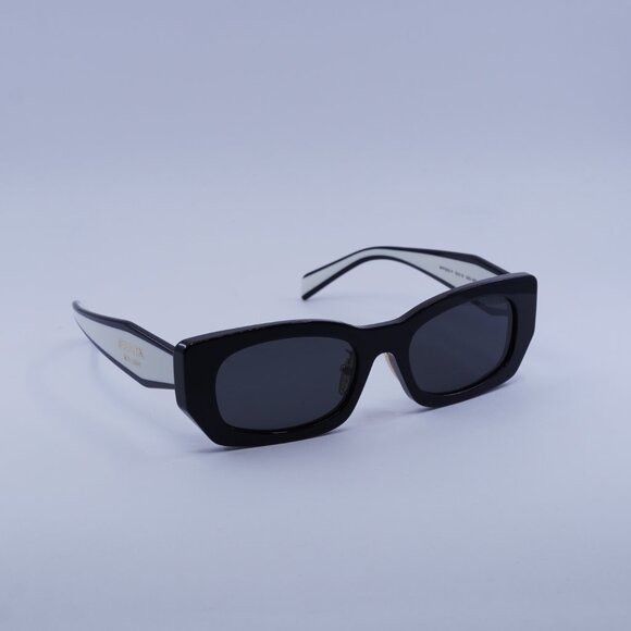 Prada Prada PRB05SF 09Q08Z Sunglasses Black Rectangle Frame Size ONE SIZE - 5 Thumbnail