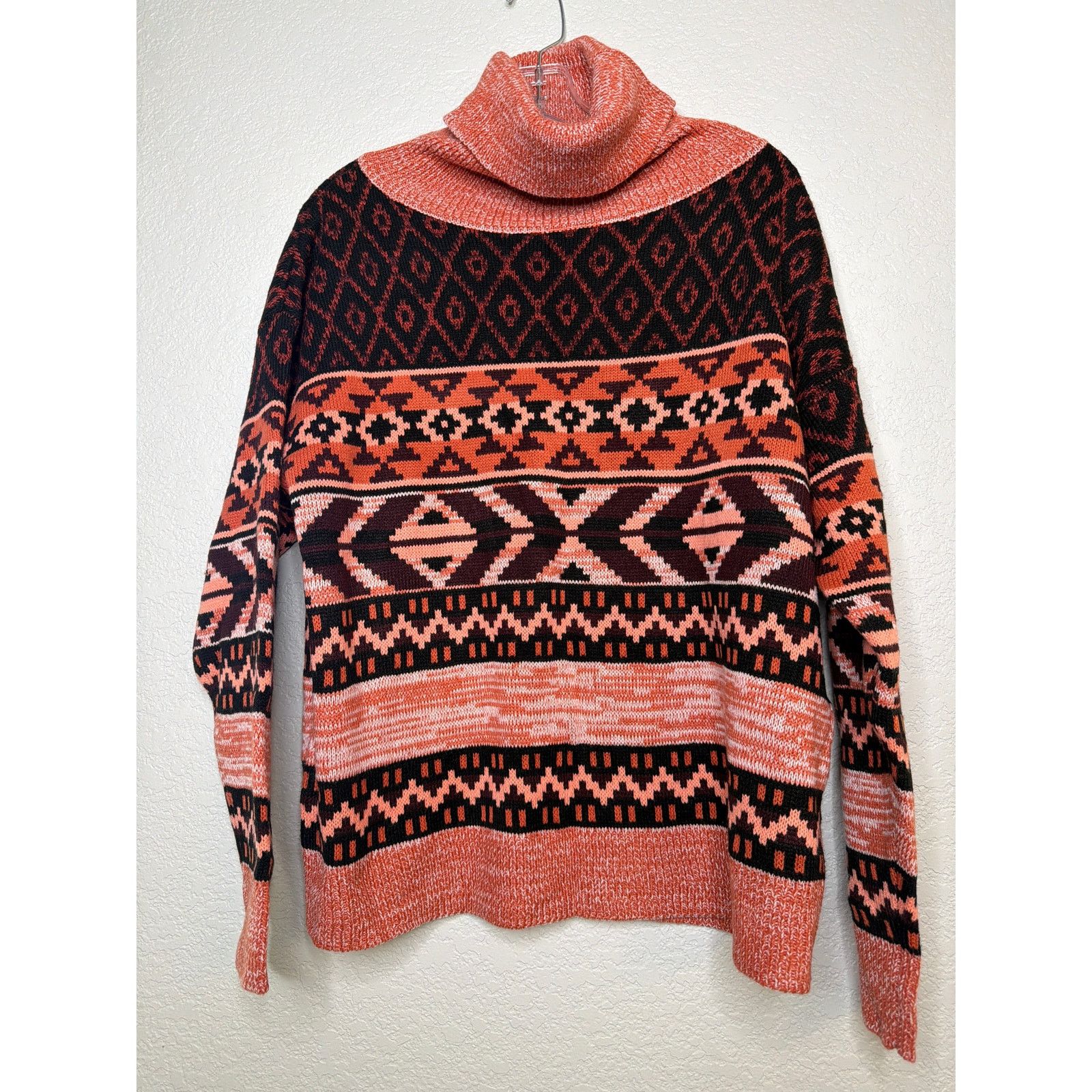 Wrangler Wrangler Retro Aztec Knit Cowl Neck Sweater Small Size S / US 4 / IT 40 - 1 Thumbnail