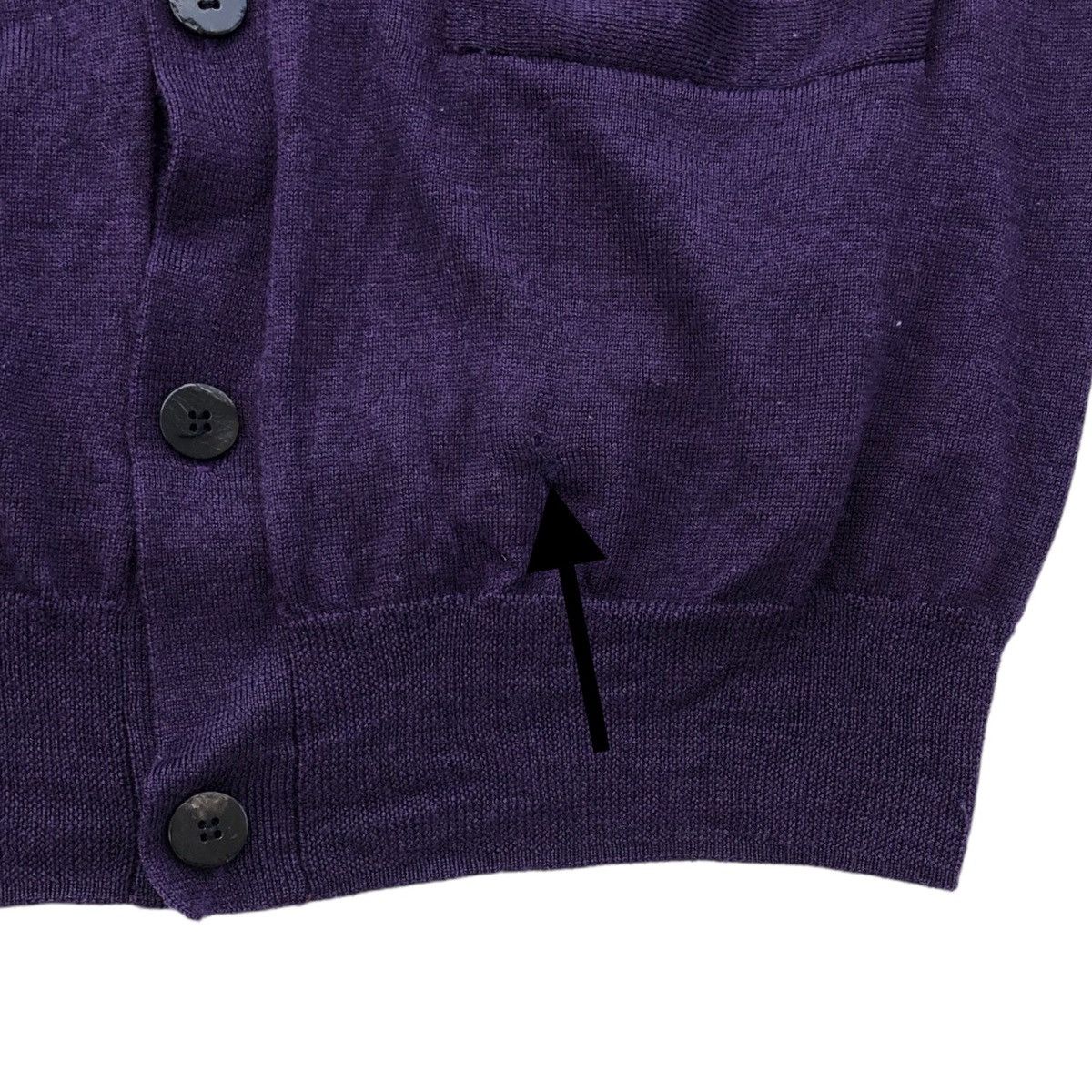 CABANE de ZUCCa CABANE de ZUCCA Dark Purple 100% Wool Cardigan Sweater Size M / US 6-8 / IT 42-44 - 6 Thumbnail