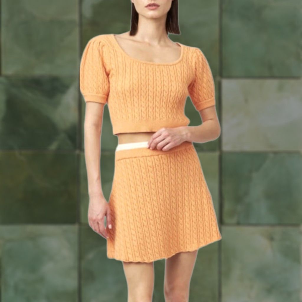Vintage En Saison Tuckernuck Jodi Top Peach Shirt and Skirt Set Sz S Womens Set Peach Shirt Skirt Two Piece EUC Size S / US 4 / IT 40 - 1 Thumbnail