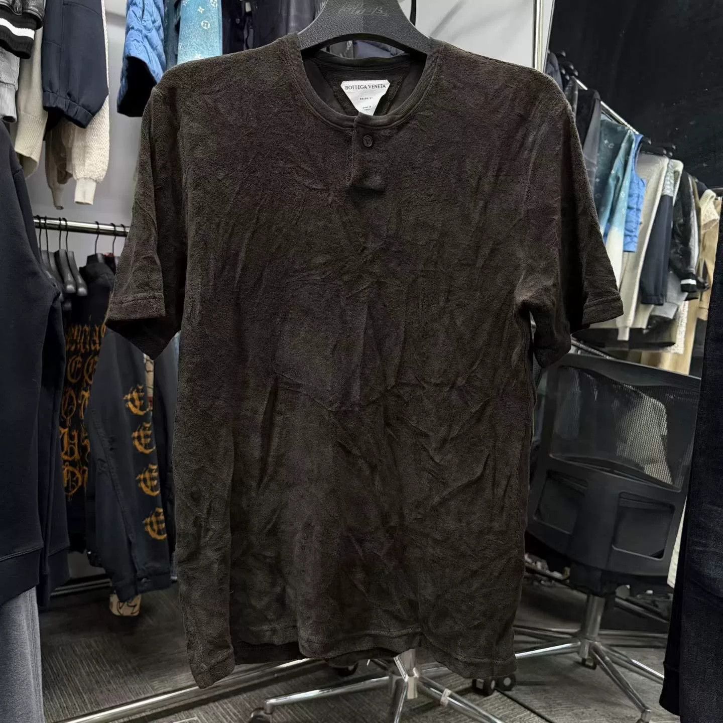 Bottega Veneta Bottega Veneta Black Towel Short-Sleeve Top Size US M / EU 48-50 / 2 - 1 Thumbnail