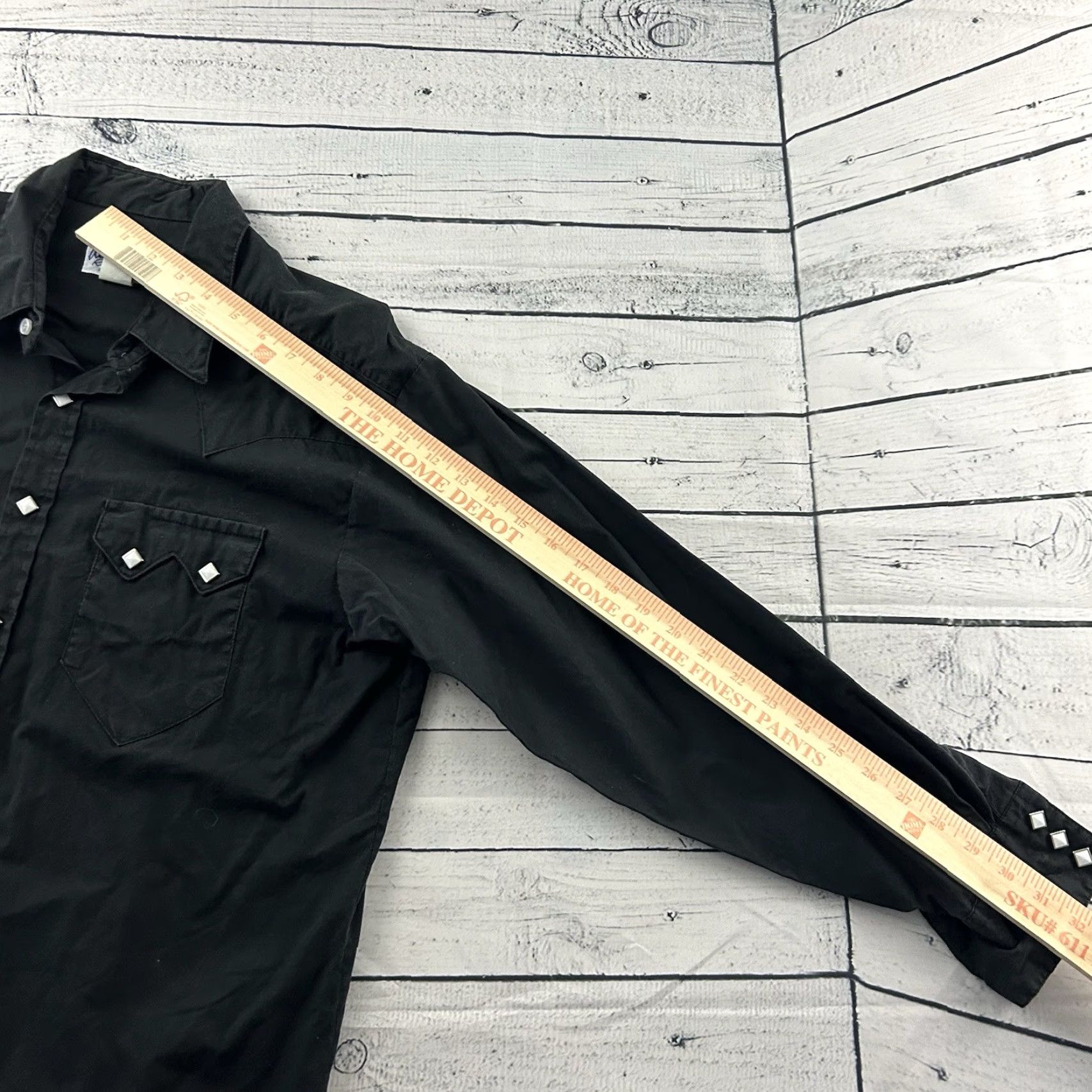 Vintage ROCKMOUNT Long Sleeve Button-Up Shirt 17 | 33.5 Black Mens Snap Front Custom Fit Size US XL / EU 56 / 4 - 4 Thumbnail