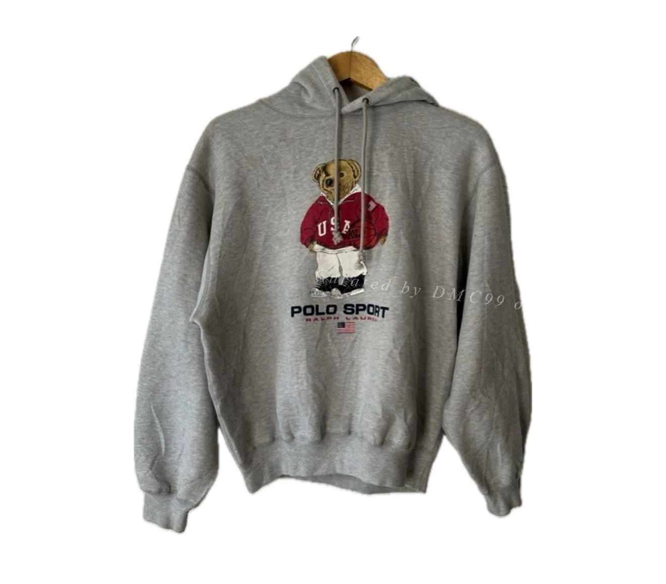 Vintage Vintage 1990s Polo Bear Hooded Sweatshirt Size US M / EU 48-50 / 2 - 1 Thumbnail