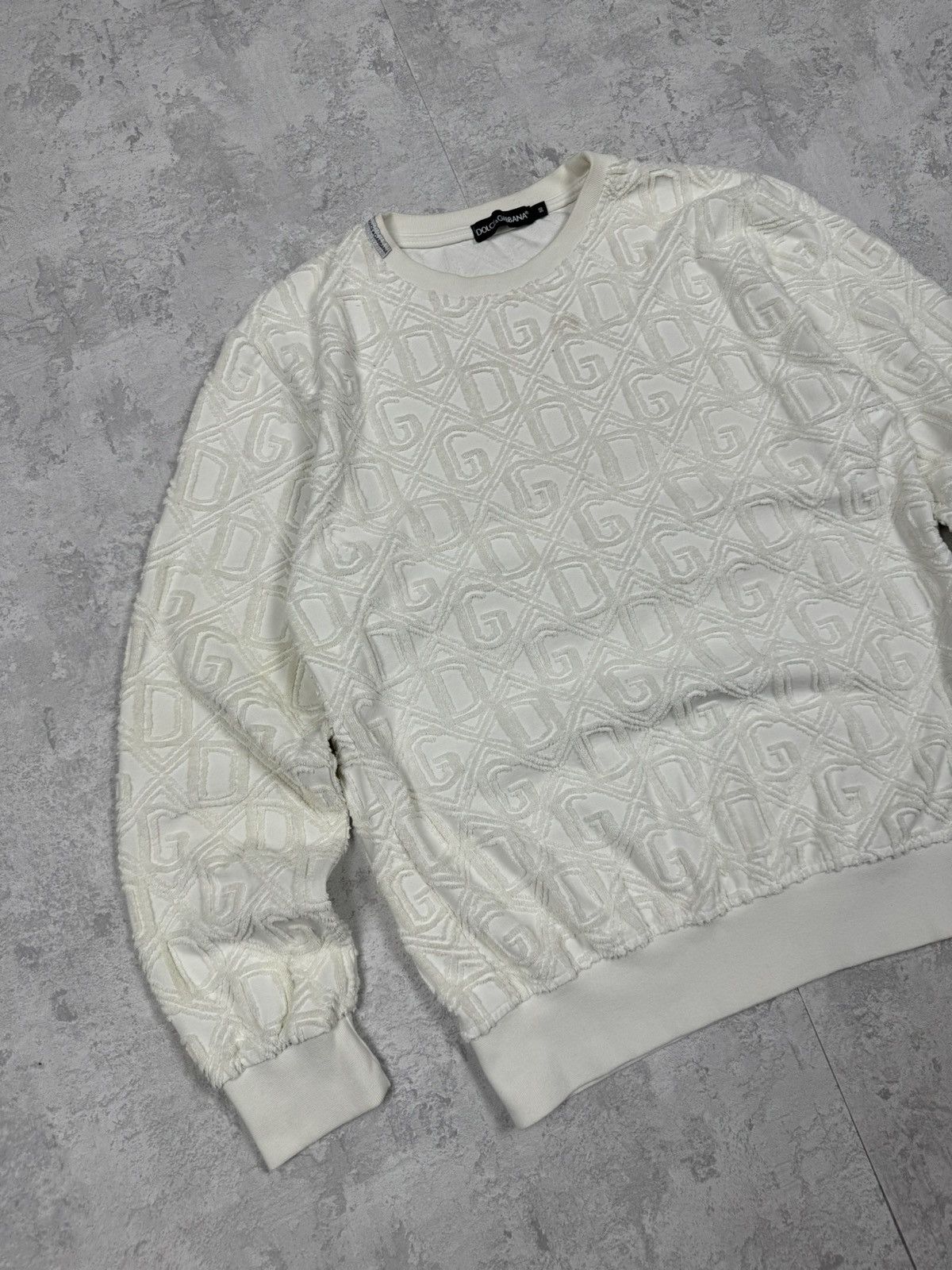 Dolce & Gabbana Dolce & Gabbana White Monogram Sweatshirt Size 50 Size US M / EU 48-50 / 2 - 2 Thumbnail