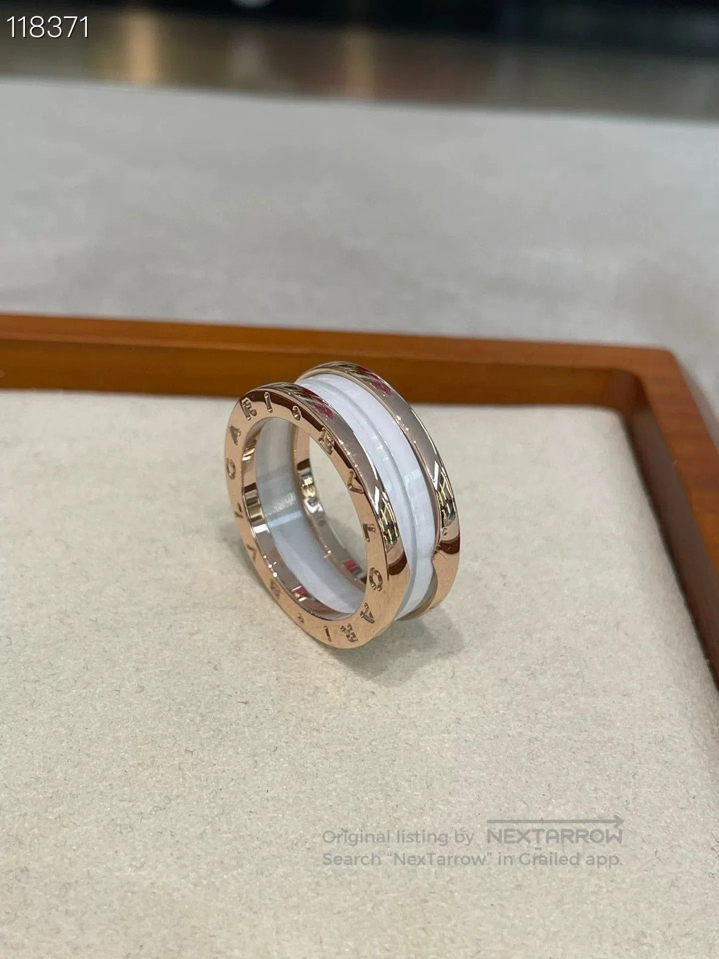 Bvlgari Bulgari White Ceramic Rose Gold Ring Size 59. Size ONE SIZE - 1 Thumbnail