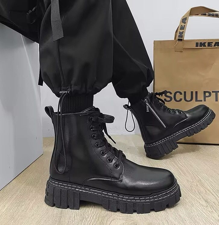 Designer Streetwear Outdoor Casual Motorcycle Punk PU Leather Boots Size US 9.5 / EU 42-43 - 5 Thumbnail