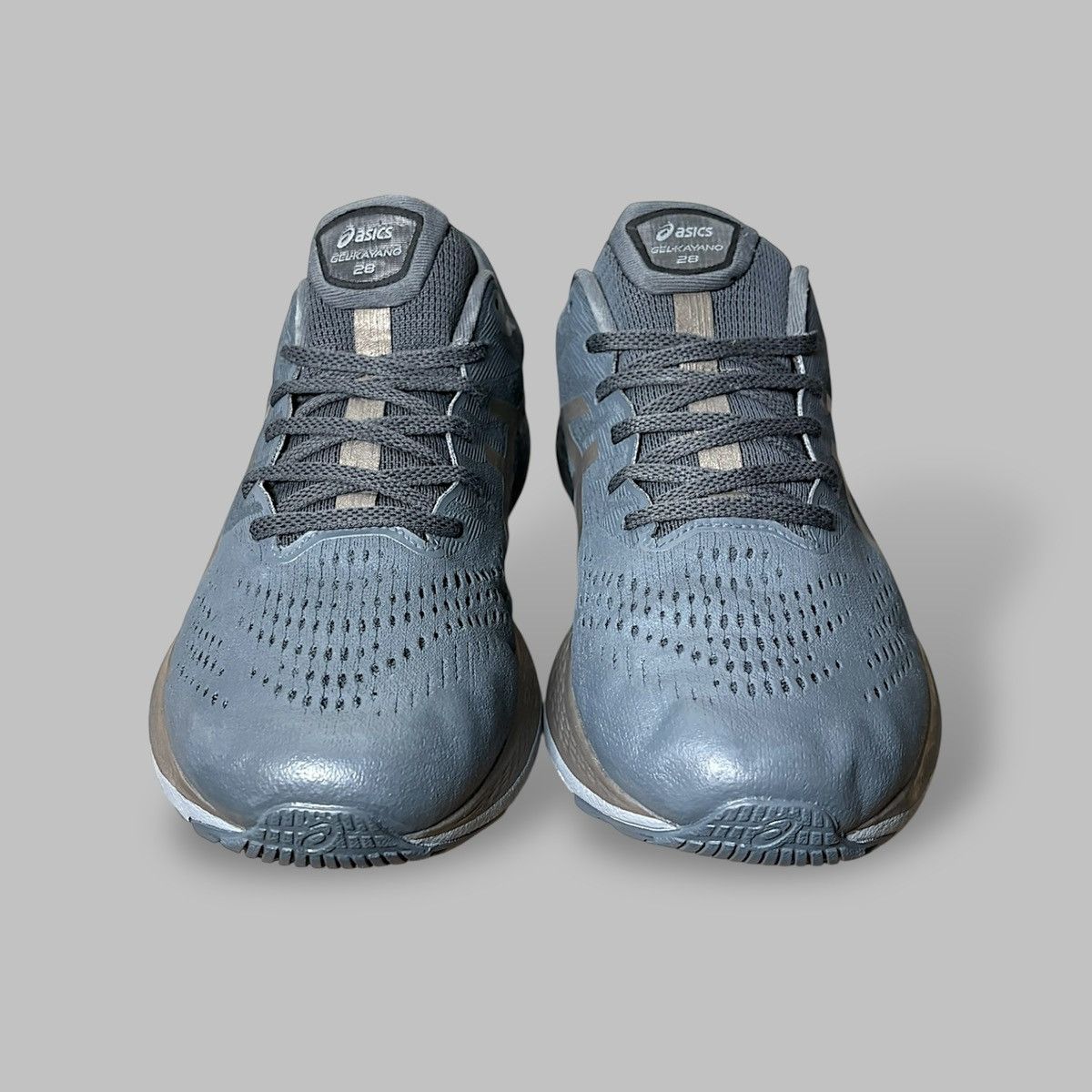 Asics ASICS Men’s Grey Gold Custom Running Sneakers Sz 10.5 Size US 10.5 / EU 43-44 - 5 Thumbnail