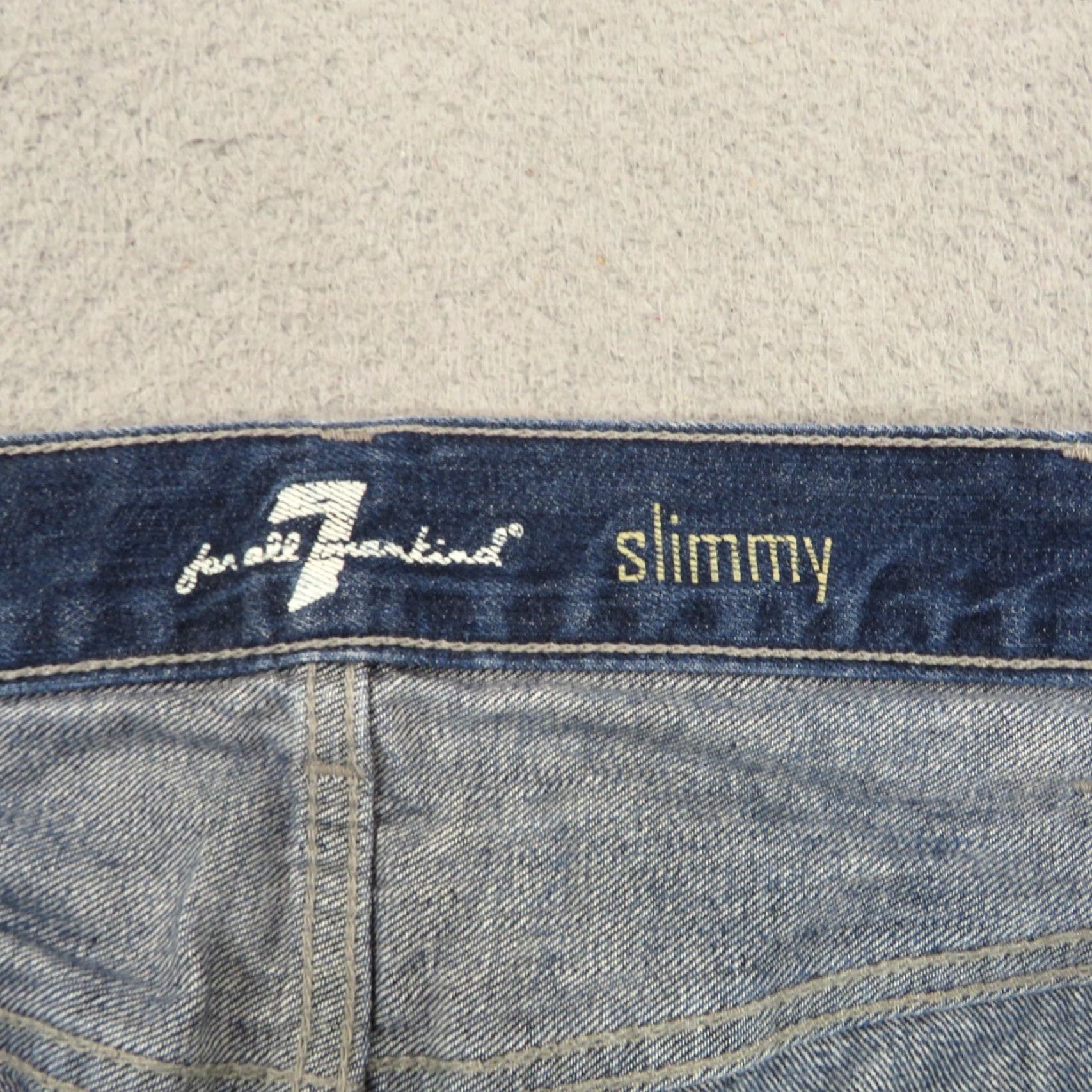 7 For All Mankind 7 For All Mankind Jeans Mens Slim 40x34 Dark Wash 100% Cotton Denim 5-Pocket Style Straight Size US 40 / EU 56 - 7 Thumbnail